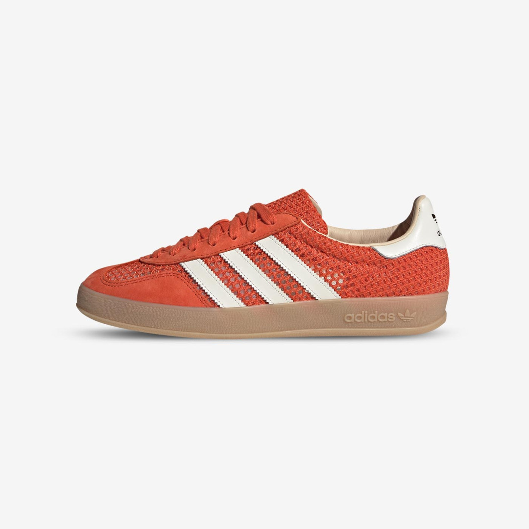 【 adidas GAZELLE INDOOR 休閒編織鞋款 - 亮橘x白 】