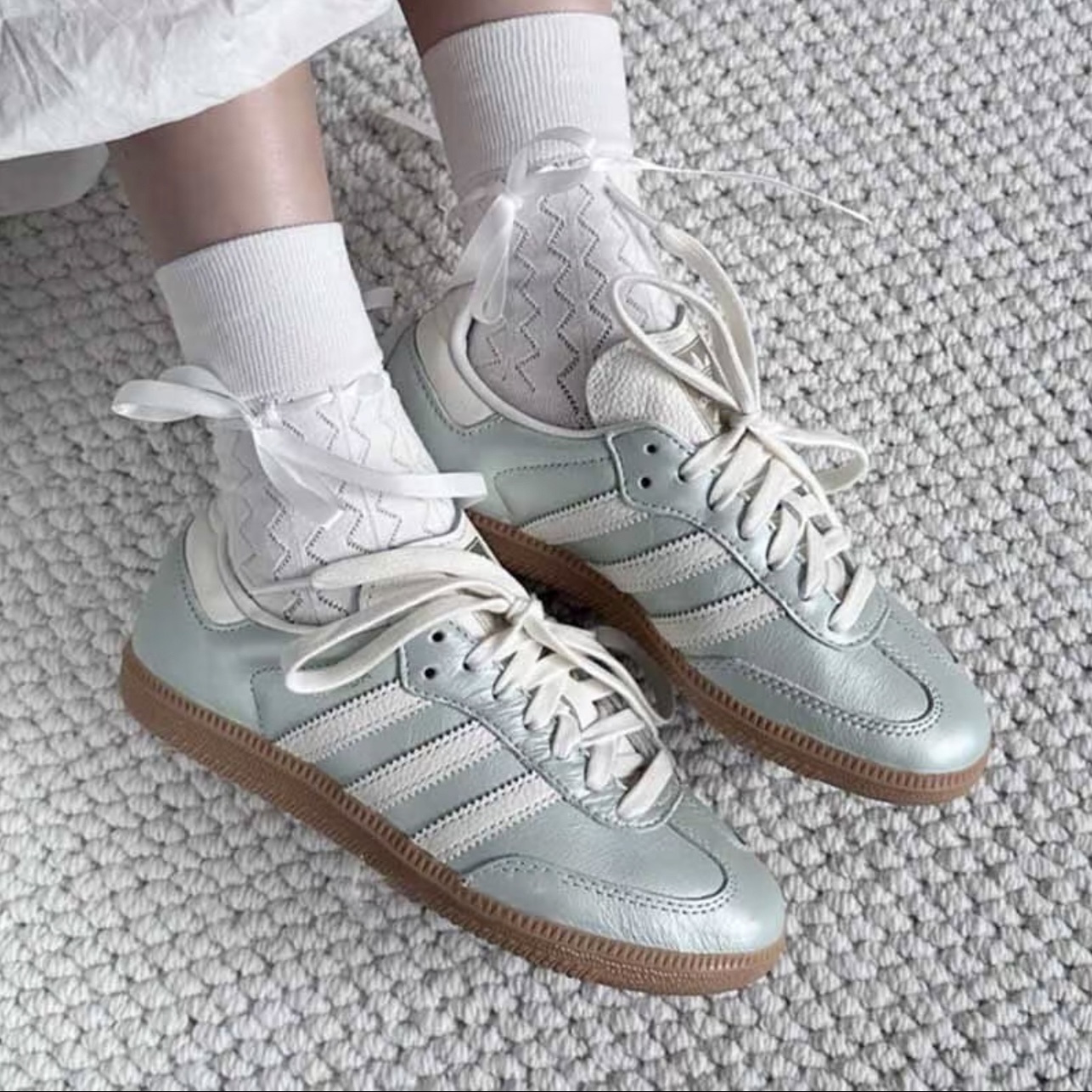 ADIDAS ORIGINALS SAMBA OG 薄荷綠 珠光 森巴 女鞋 IG1965