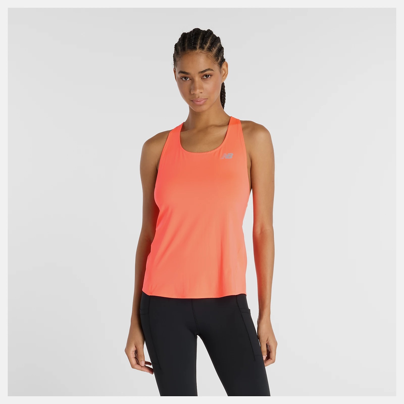 NEW BALANCE 背心 NB 橘紅 運動 排汗 無袖 上衣 女 WT41290URR