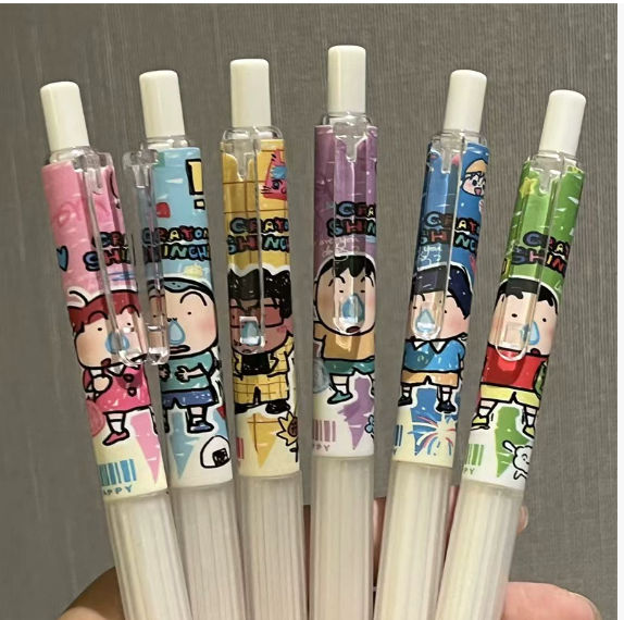 蜡笔小新按动笔ST头刷题笔 6支