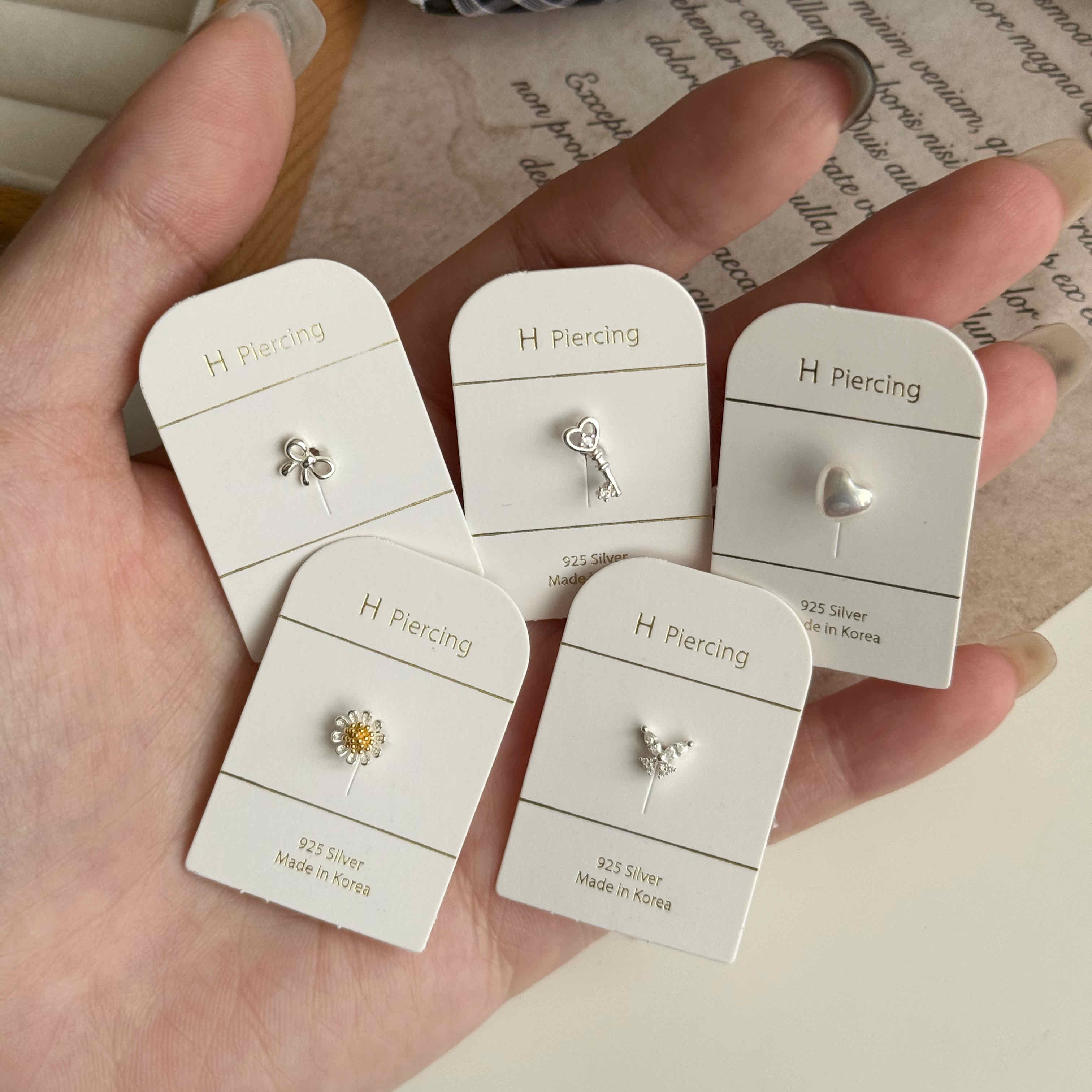 🇰🇷925 silver 小公主配件轉珠耳釘