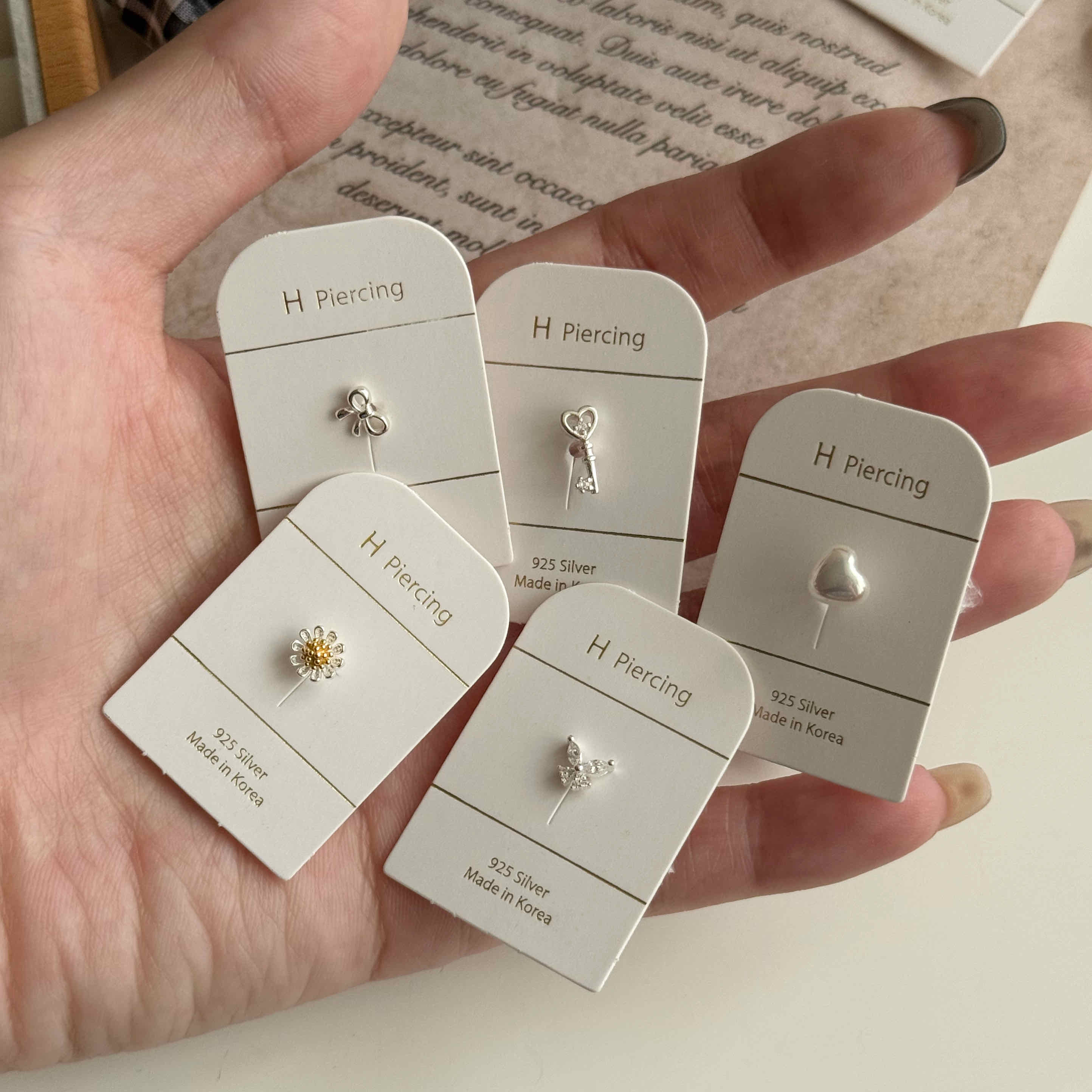 🇰🇷925 silver 小公主配件轉珠耳釘