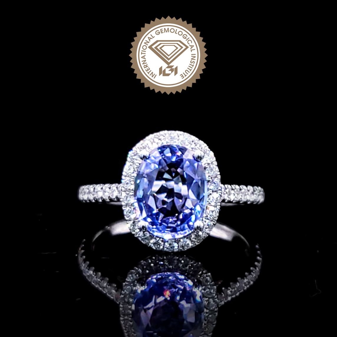 18K White Gold 2.08ct Sapphire and Diamond Ring