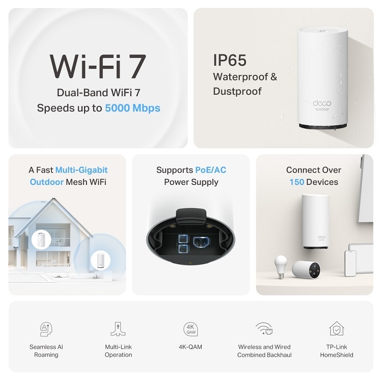 TP-Link Deco BE25-Outdoor BE5000 室外 / 室內 Mesh WiFi 7 路由器