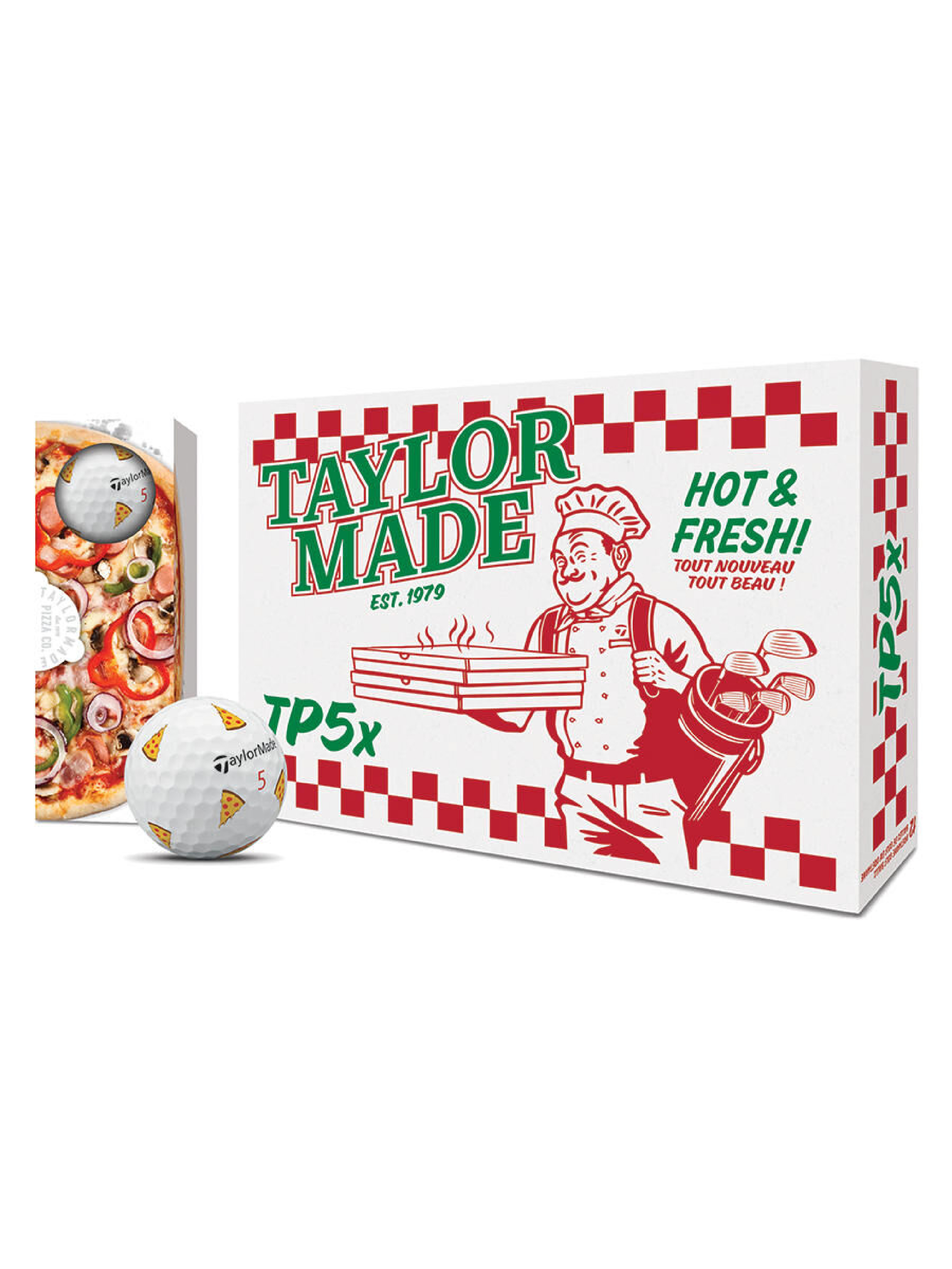 🍕【2025 限量】TaylorMade 披薩球TP5X Pix Pizza 高爾夫球五層球(12