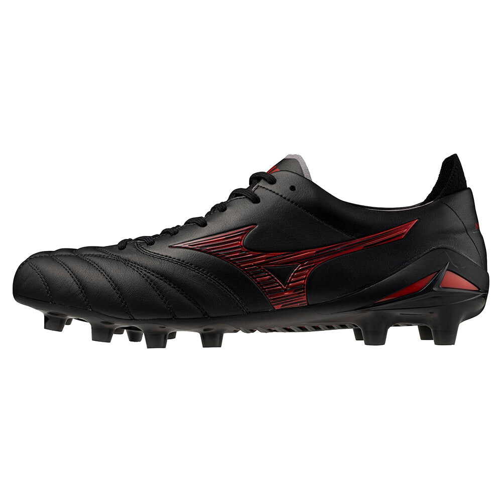 MIZUNO MORELIA IV  JAPAN 仿草/草地足球鞋 黑紅色