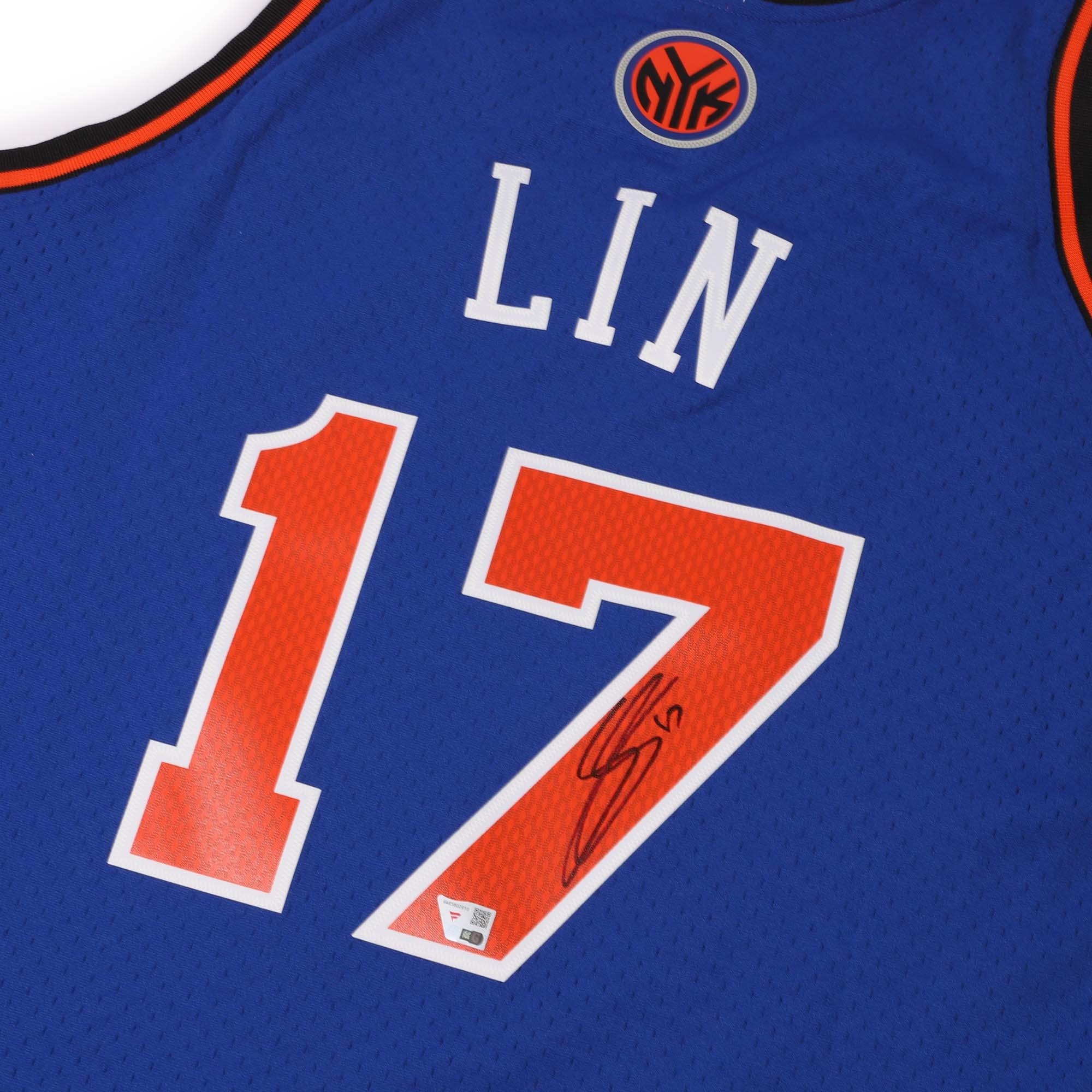 NBA球衣 親簽含認證 Jeremy Lin 紐約尼克籃 林書豪 林來瘋 M&N Swingman 球迷版 熱轉印 Fanatics 官方雷射編號 全新 盒裝出貨 不含框