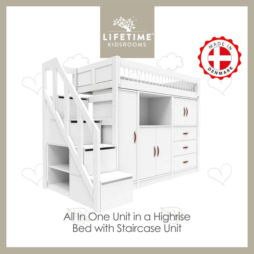 Lifetime All in one under Highrise Bed with Staircase