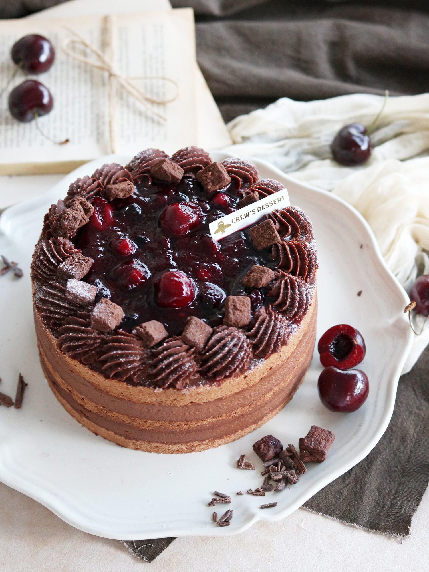 莓果可可圓戚風蛋糕