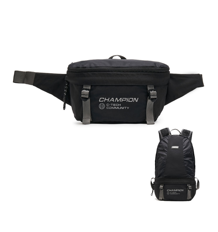 中性 - RETRO SPORTS 輕量兩用腰//包-黑色 （U5CACPU07U1）