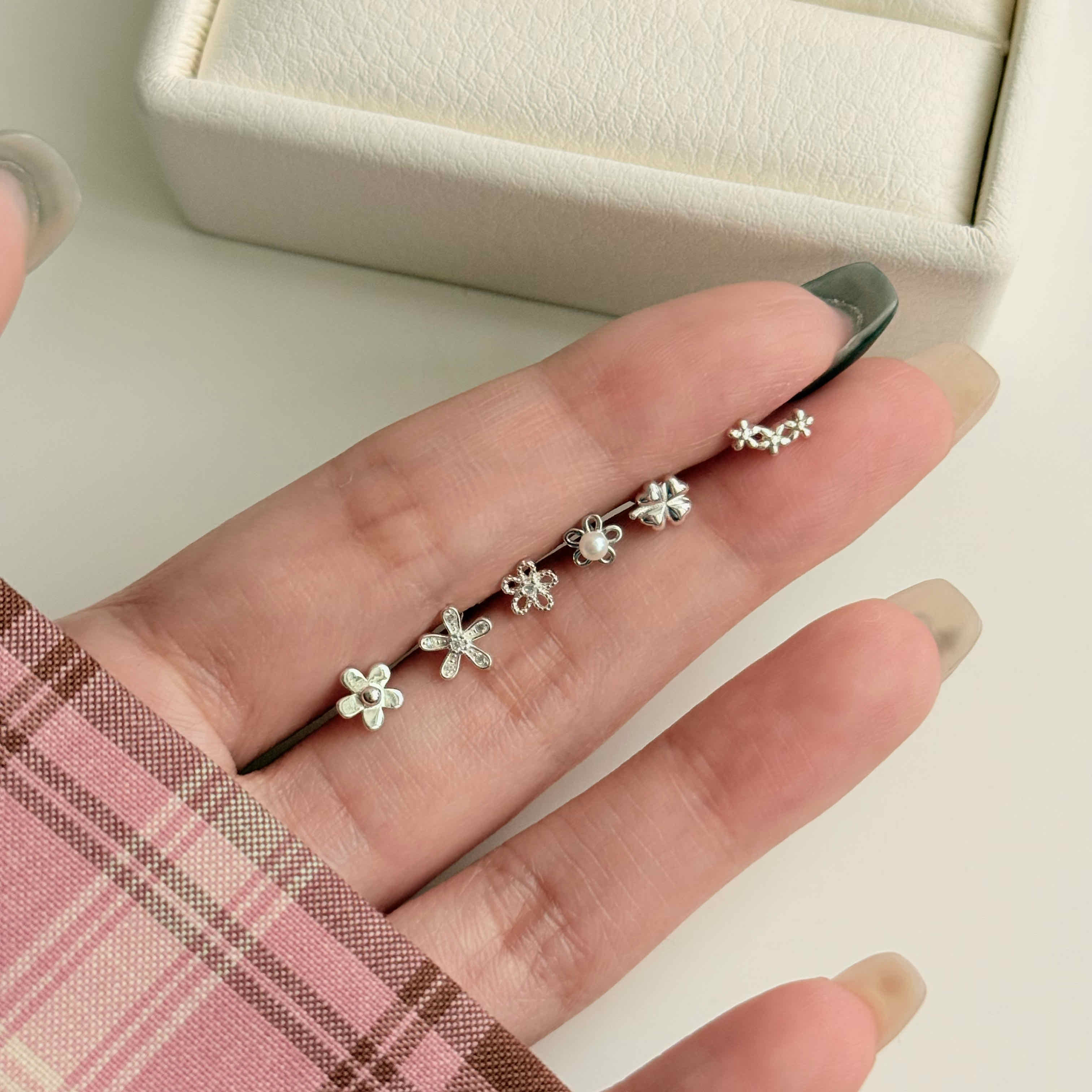 🇰🇷925 silver 幸福花園轉珠耳釘