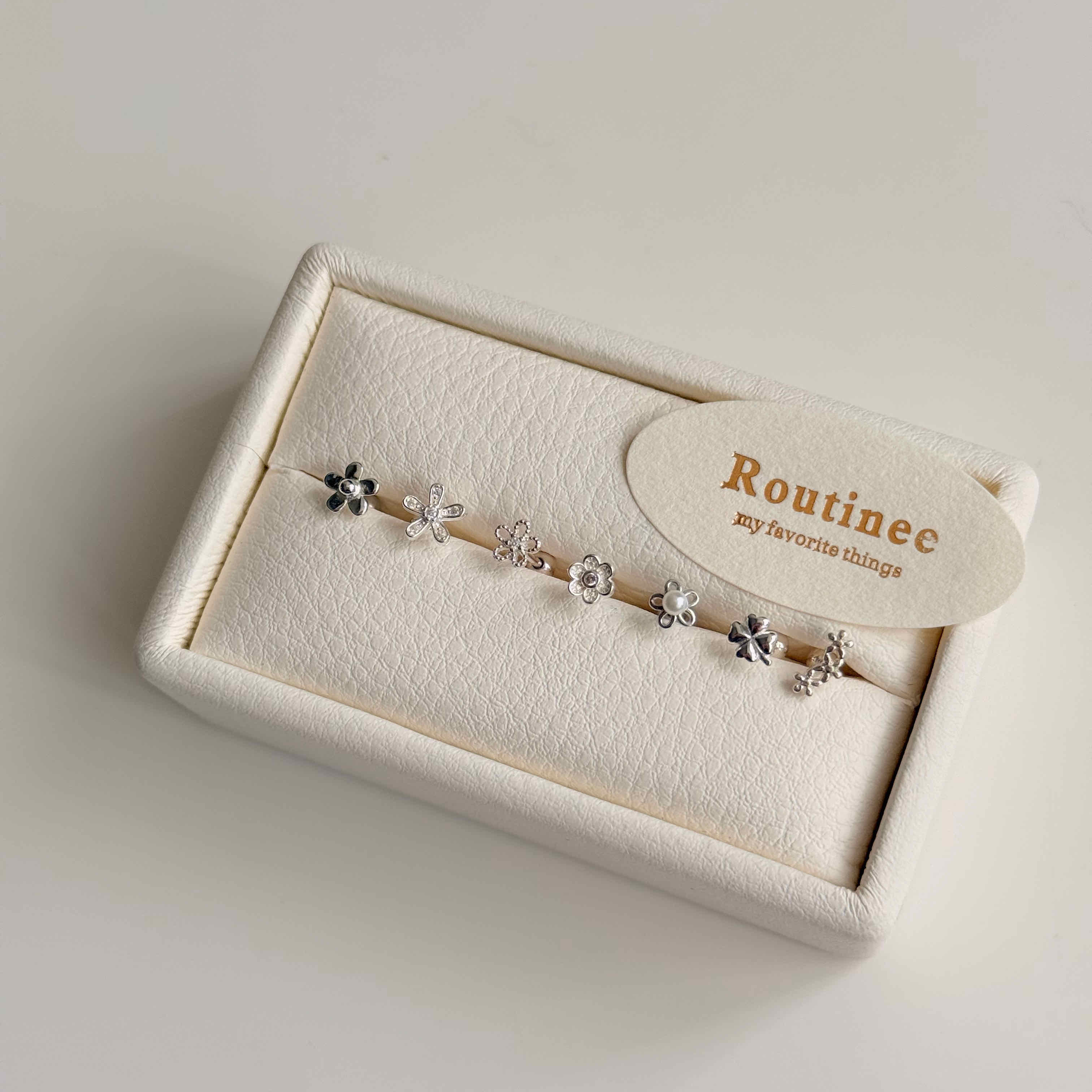 🇰🇷925 silver 幸福花園轉珠耳釘