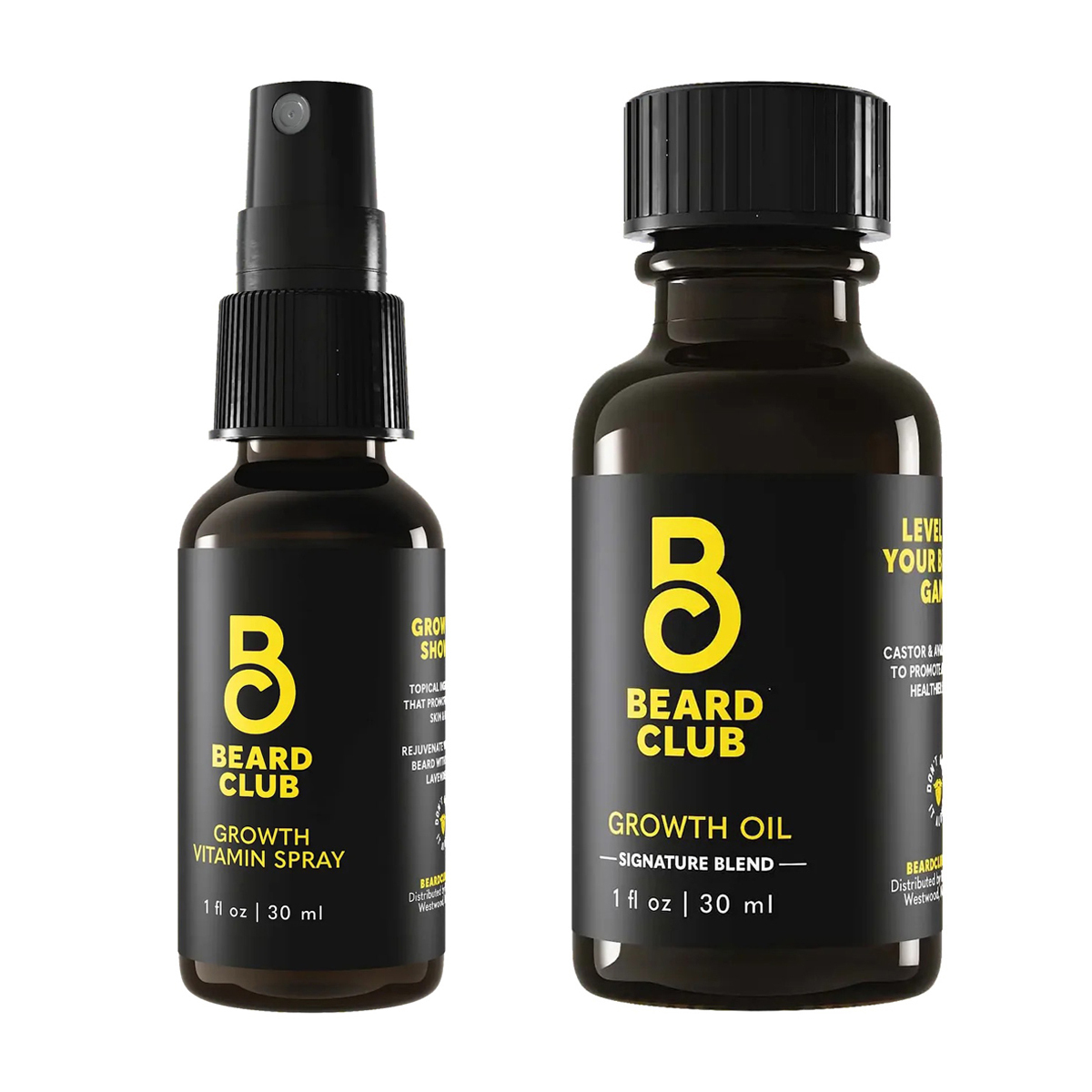 美國 Beard Club 超強力天然育鬍組合（育鬍維生素噴霧＋育鬍油）