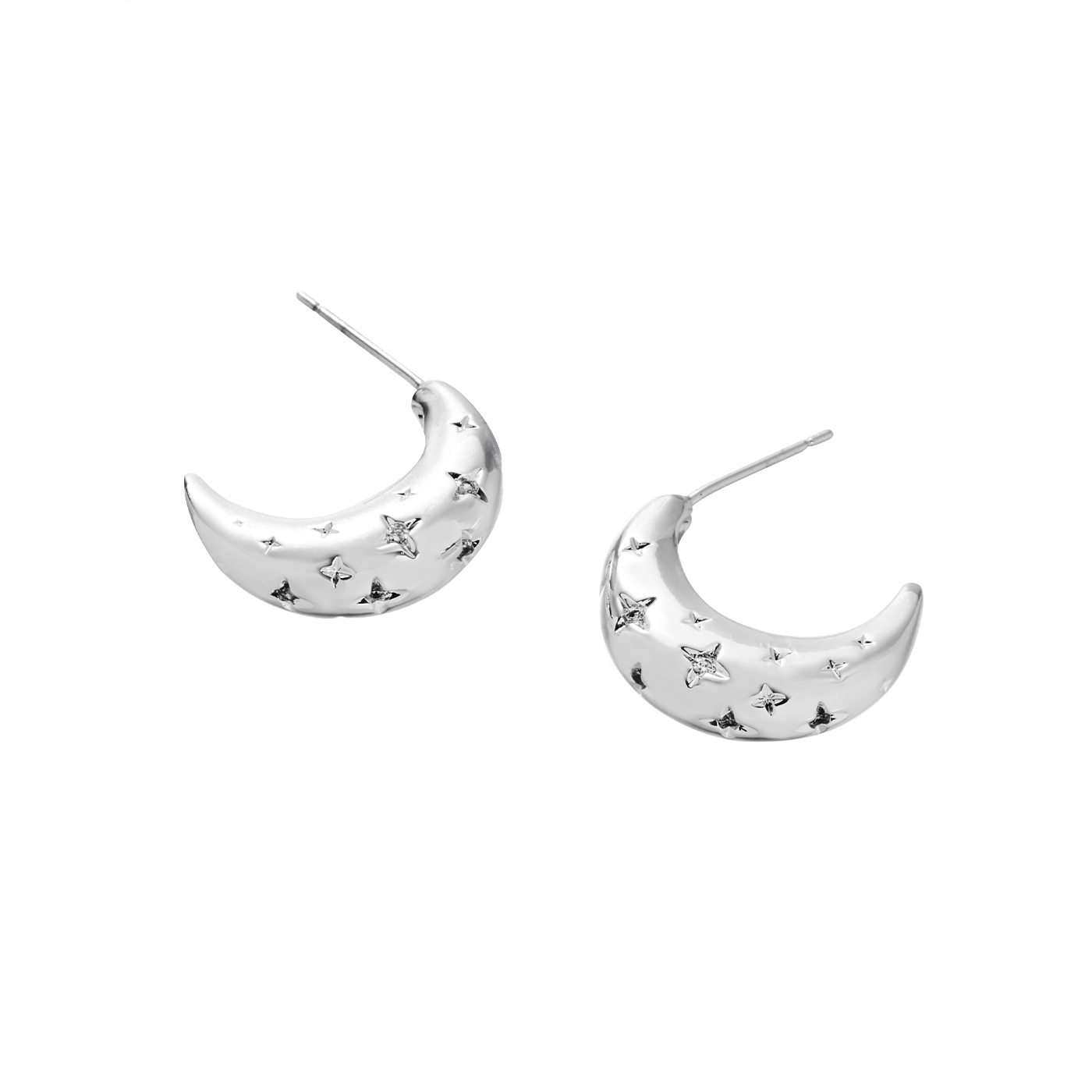 平價飾品,銀針,月亮,耳環
