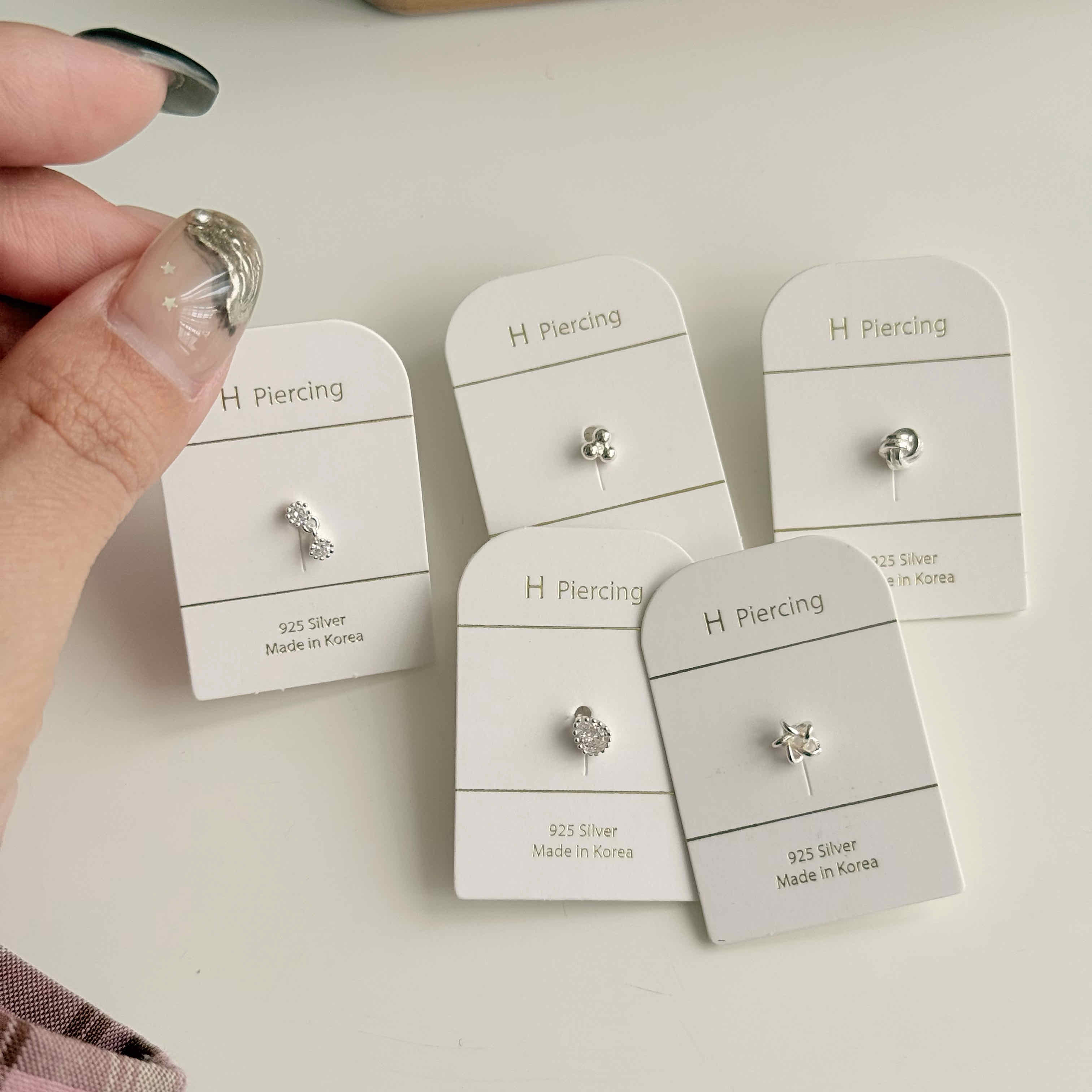 🇰🇷925 silver 簡約百搭款轉珠耳釘