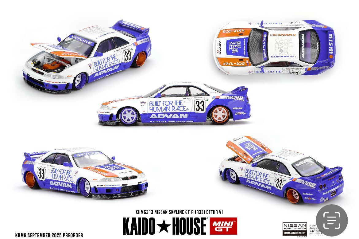 【預訂】Mini GT x Kaido House Nissan Skyline GT-R (R33) BFTHR V1