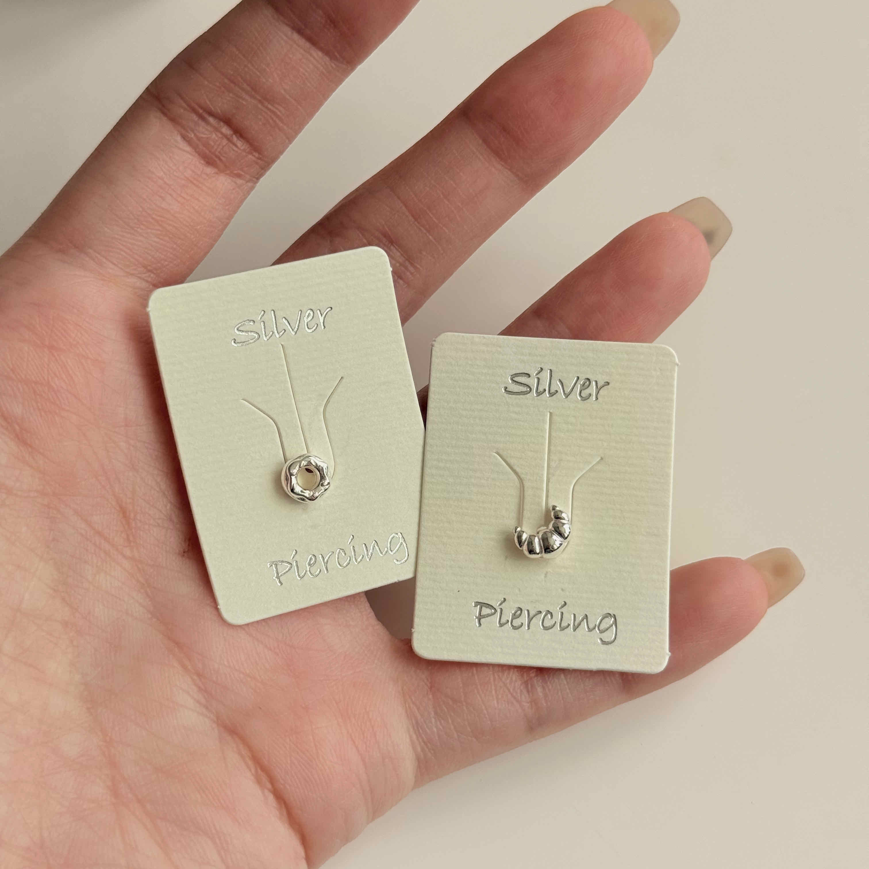 🇰🇷925 silver 甜甜圈可頌轉珠耳釘