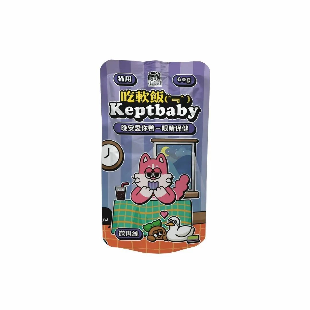 沙發馬鈴薯 吃軟飯貓用微肉絲主食餐包 - 晚安愛你鴨(眼睛保健) 60g