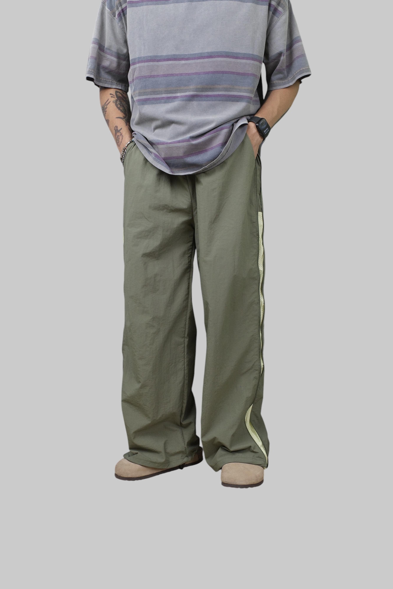 『Always_Good』異材質拼接 透氣 速乾 衝鋒 長褲