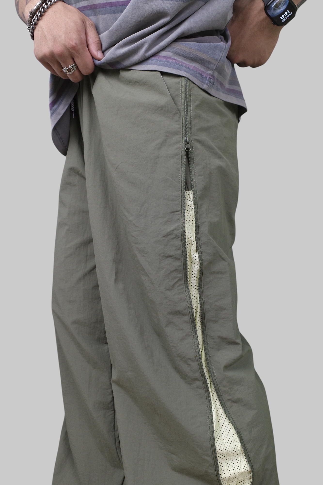 『Always_Good』異材質拼接 透氣 速乾 衝鋒 長褲