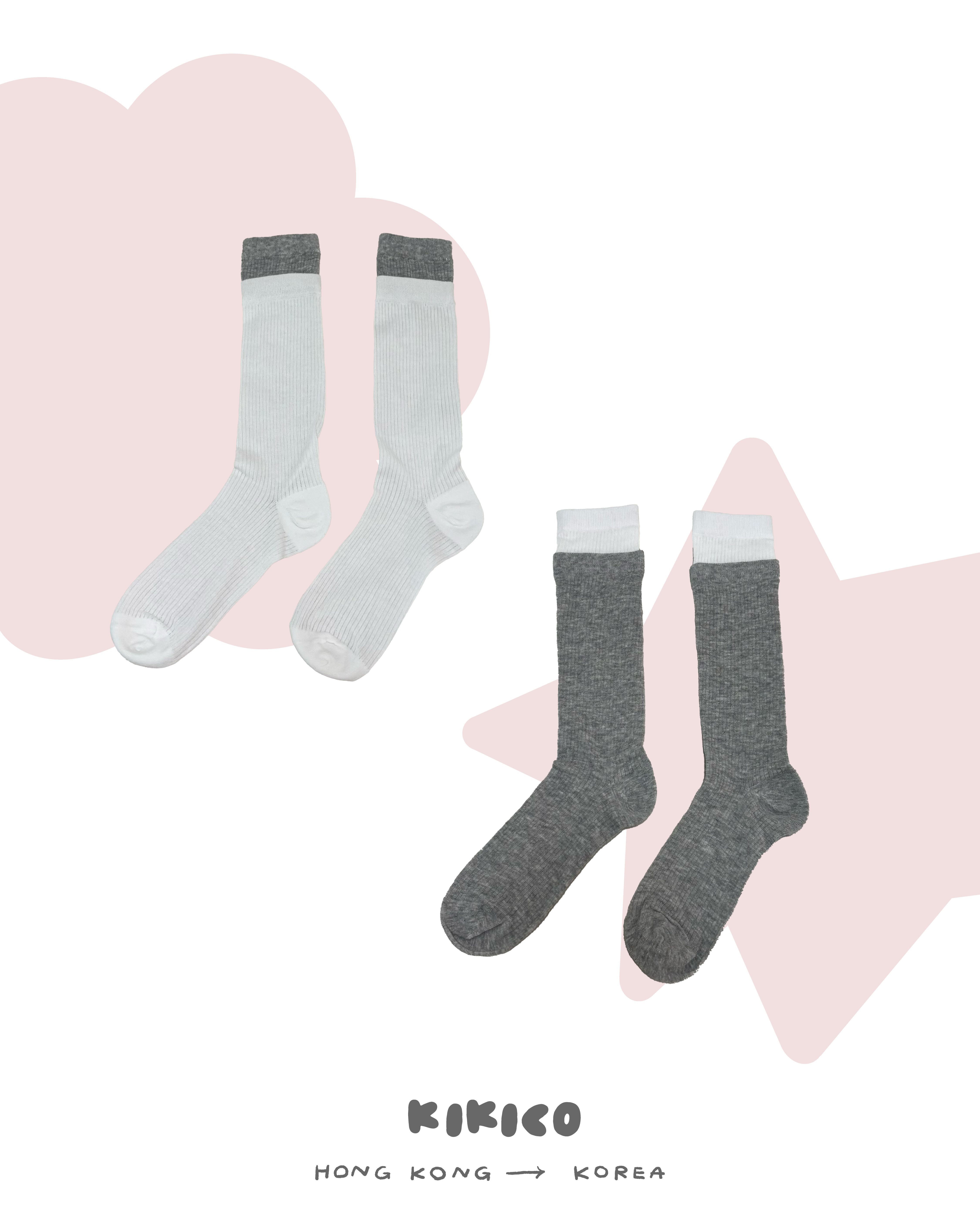 假兩件拼色堆堆襪襪