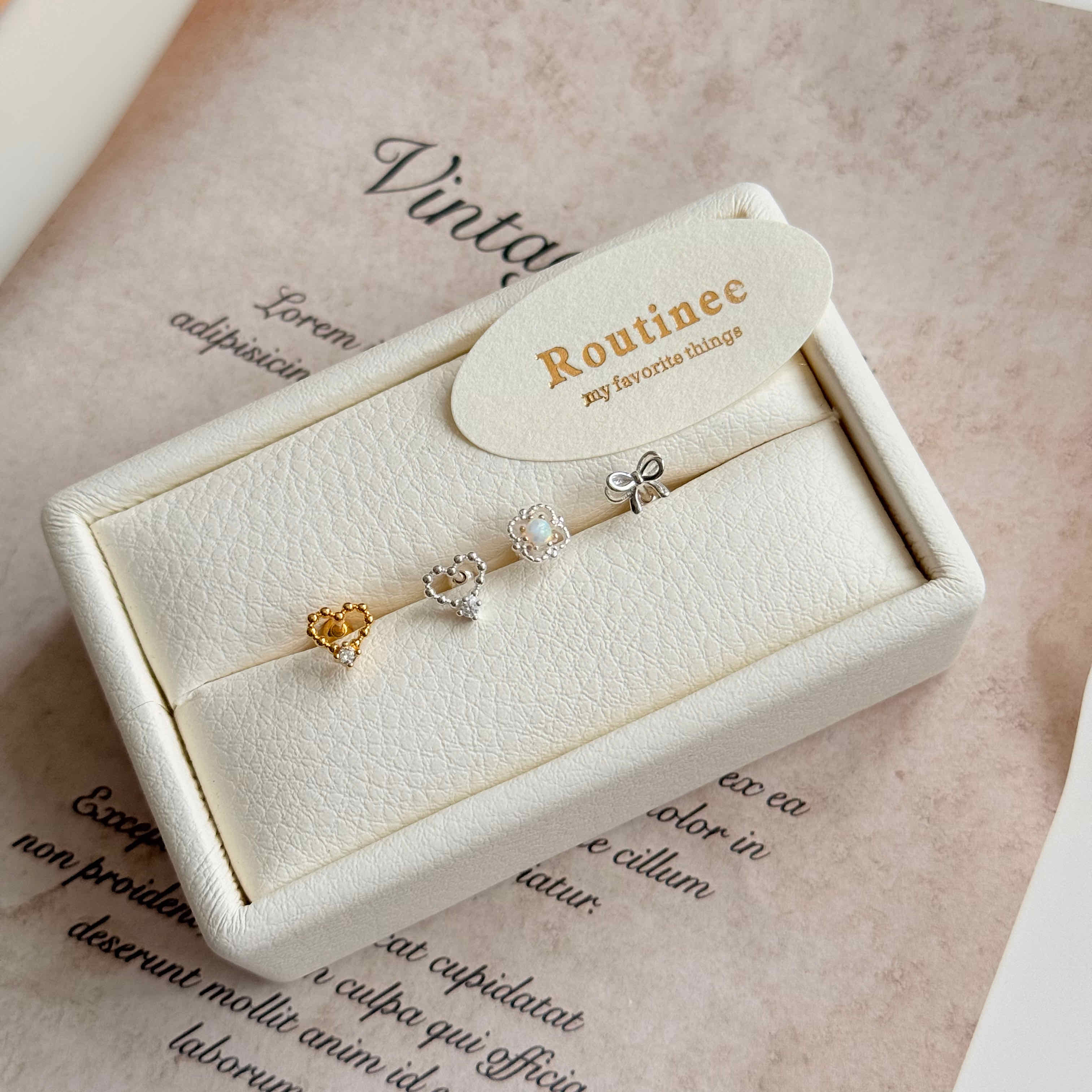 🇰🇷925 silver 華麗配件轉珠耳釘