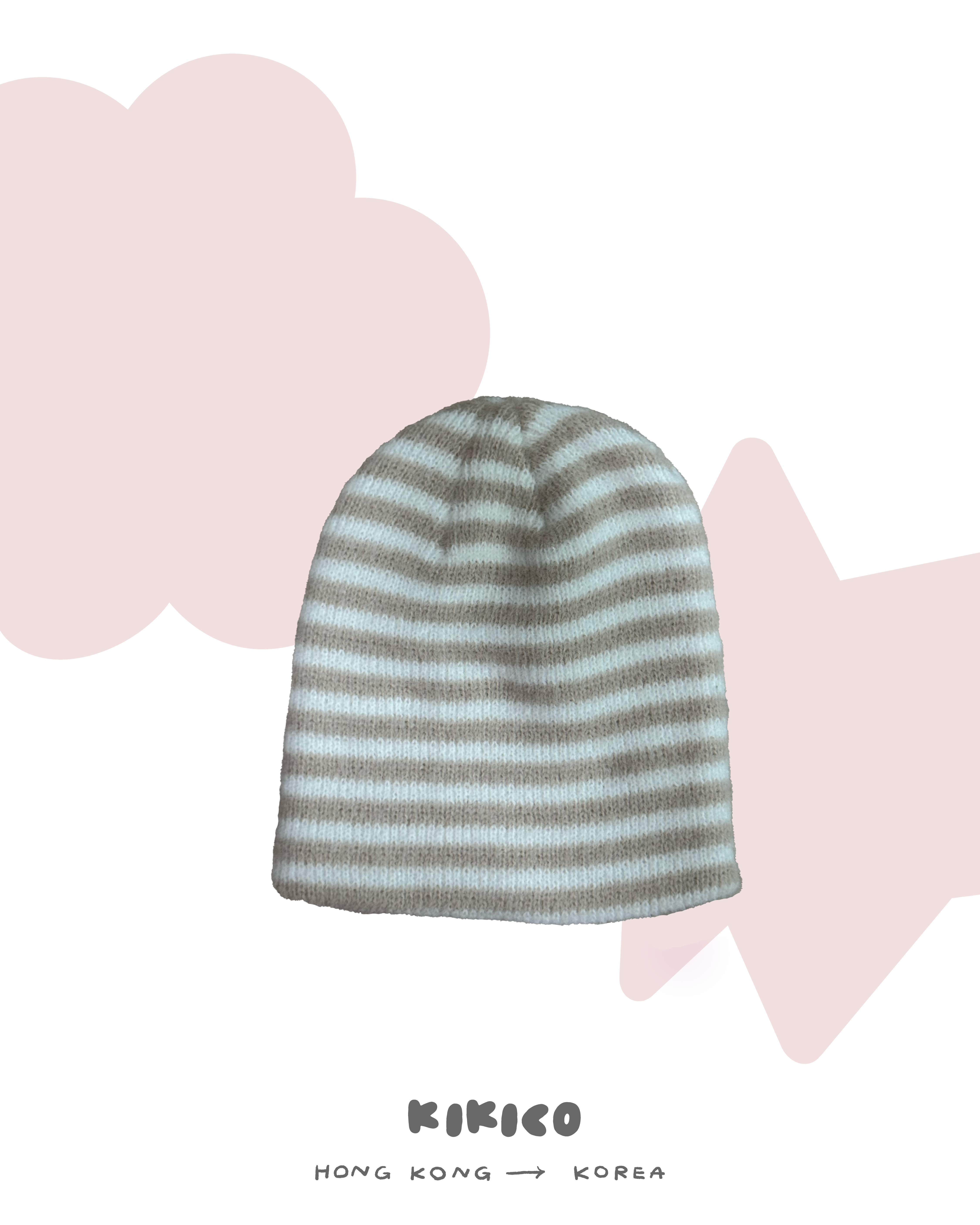 橫條條毛線套頭帽