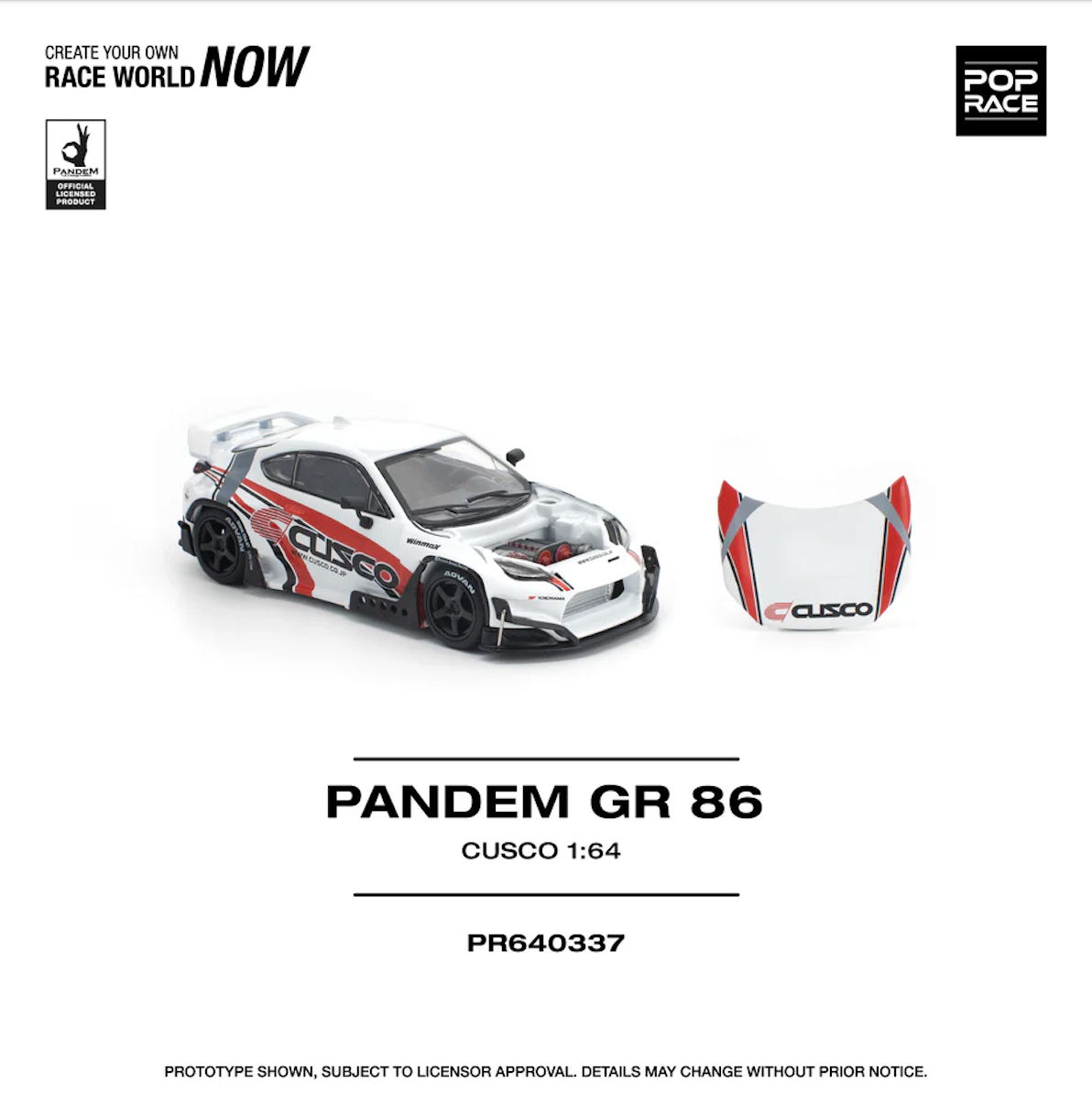 【預訂】Pop Race 1/64 Pandem GR86 Cusco (PR640337)
