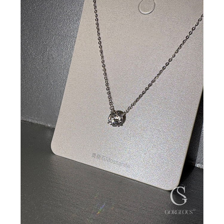 R48 現貨「單鑽莫桑項鍊(925銀)」