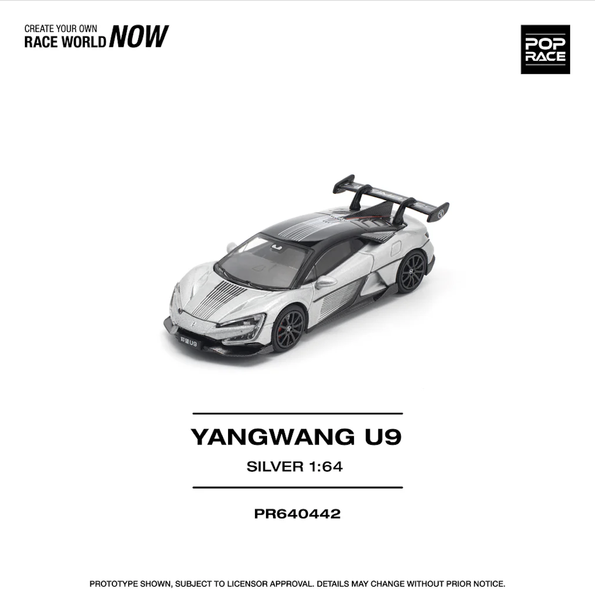 【預訂】Pop Race 1/64 Yangwang U9 Silver (PR640442)