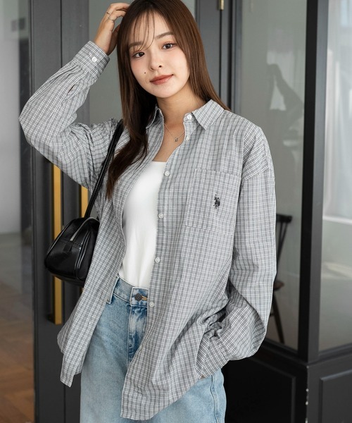 日本🇯🇵連線 U.S. POLO ASSN. 小LOGO刺繡長袖襯衫 刺繡 寬鬆 落肩 襯衫 休閒 襯衫外套 9款 (任買兩件711免運)/預購