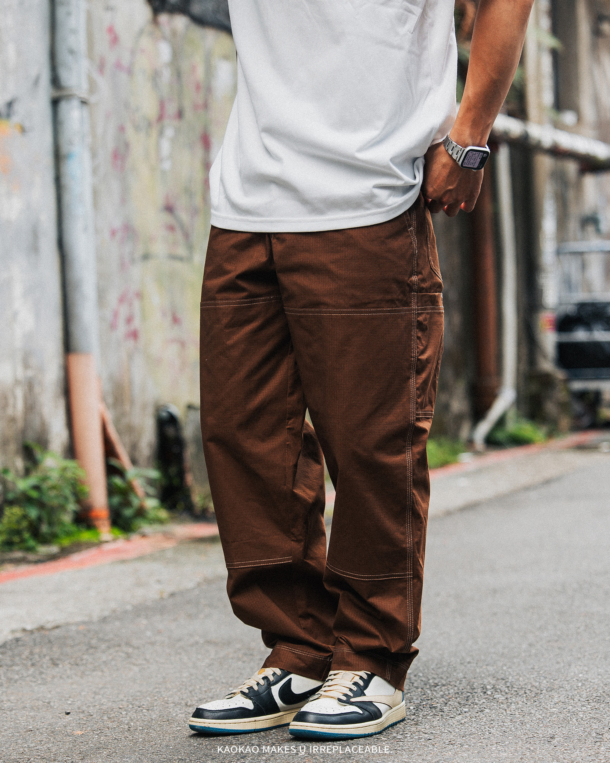 NIKE SB DOUBLE-KNEE PANT 白車線 工作褲 滑板 休閒 長褲【FB8429】