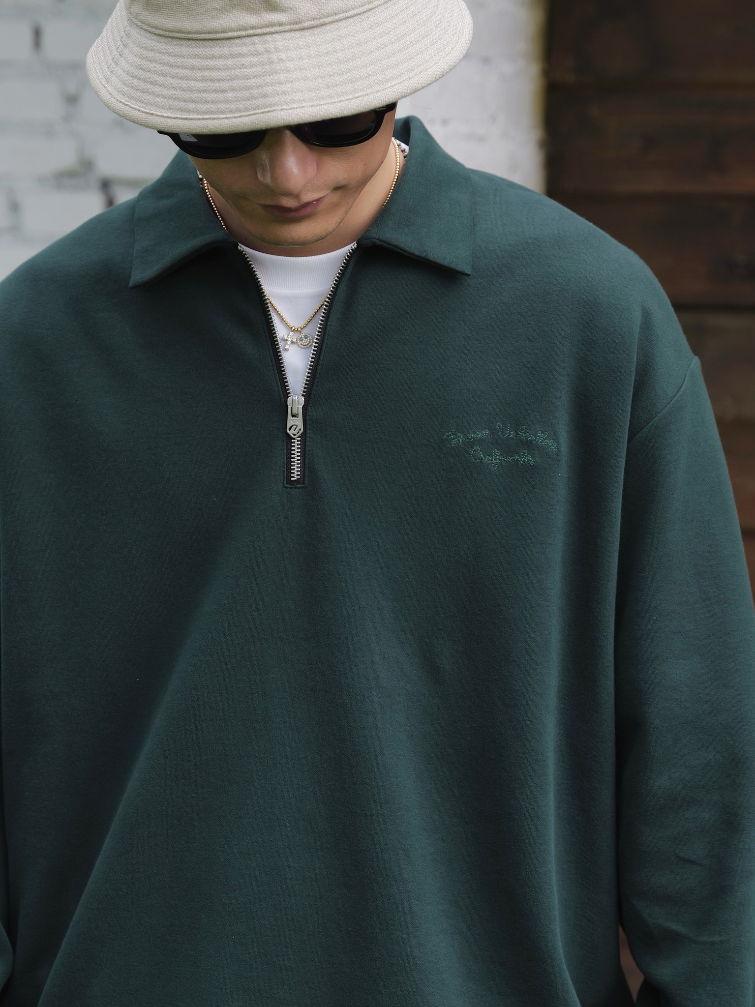 Unbent 25 A/W 混紡磨毛半拉鏈polo長袖