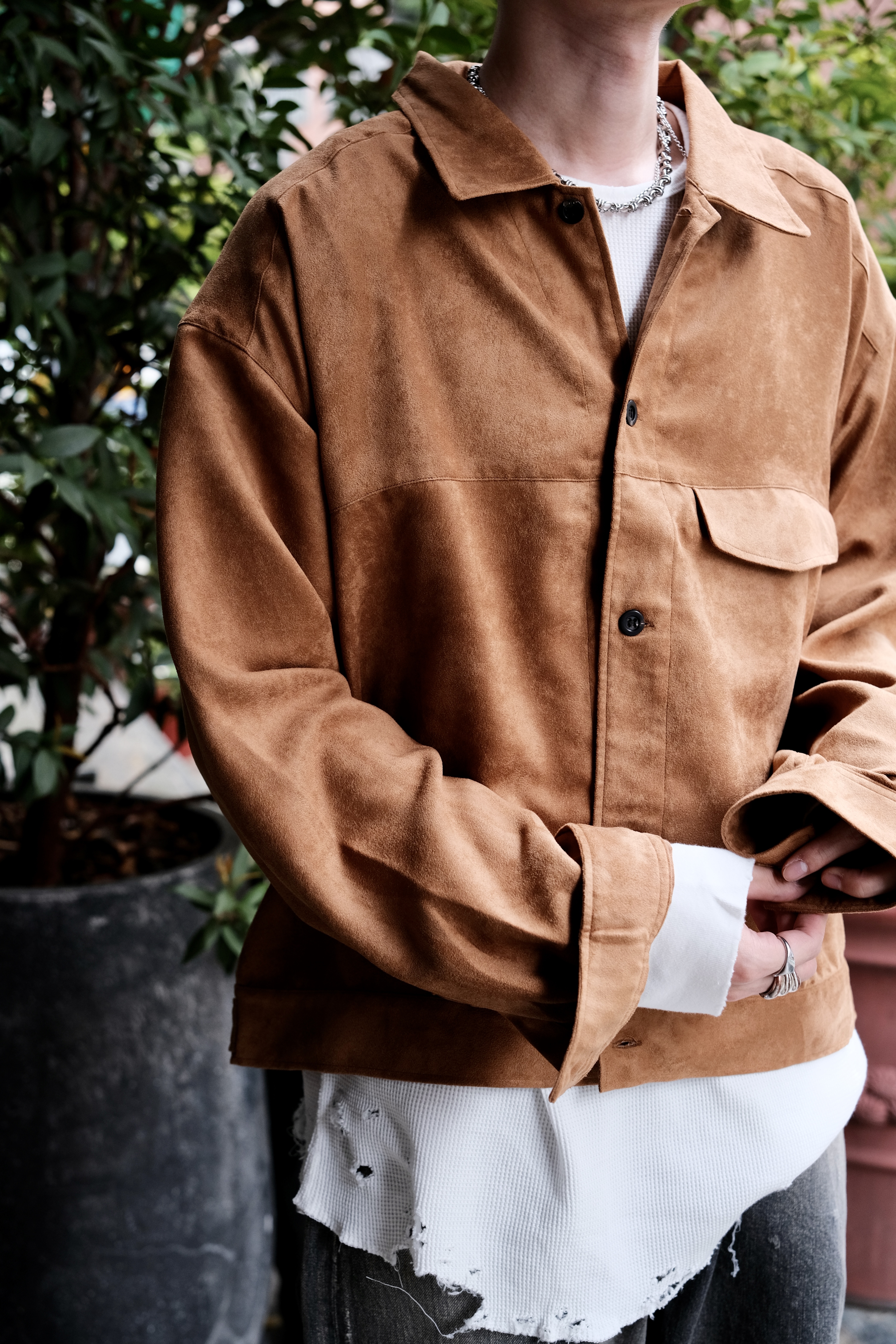 ANCELLM - VEGAN SUEDE WORK SHIRT BLOUSON / 2COLORS