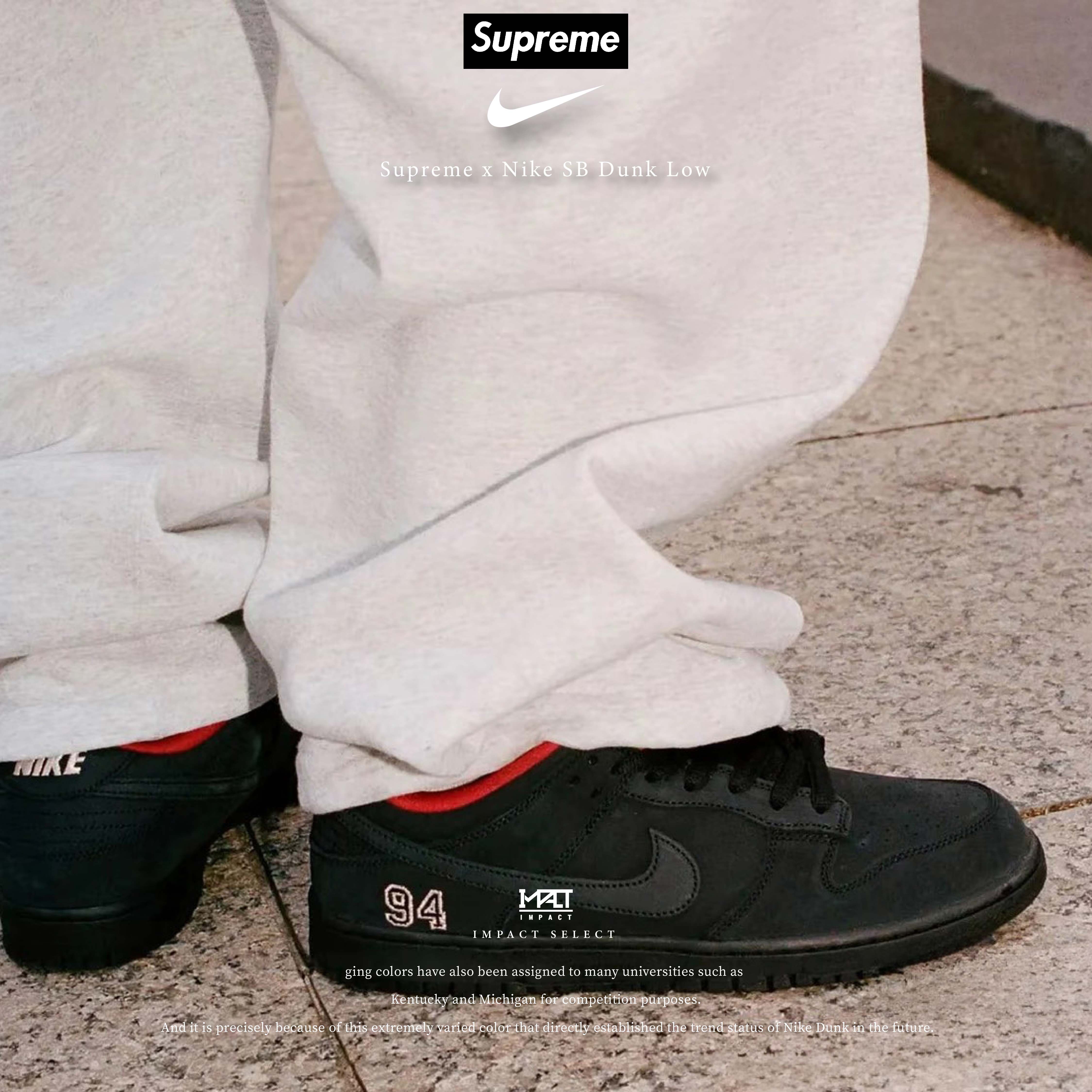 Supreme x Nike SB Dunk PRO OG QS 聯名款 麂皮 刺繡 94 黑 HQ8487-001