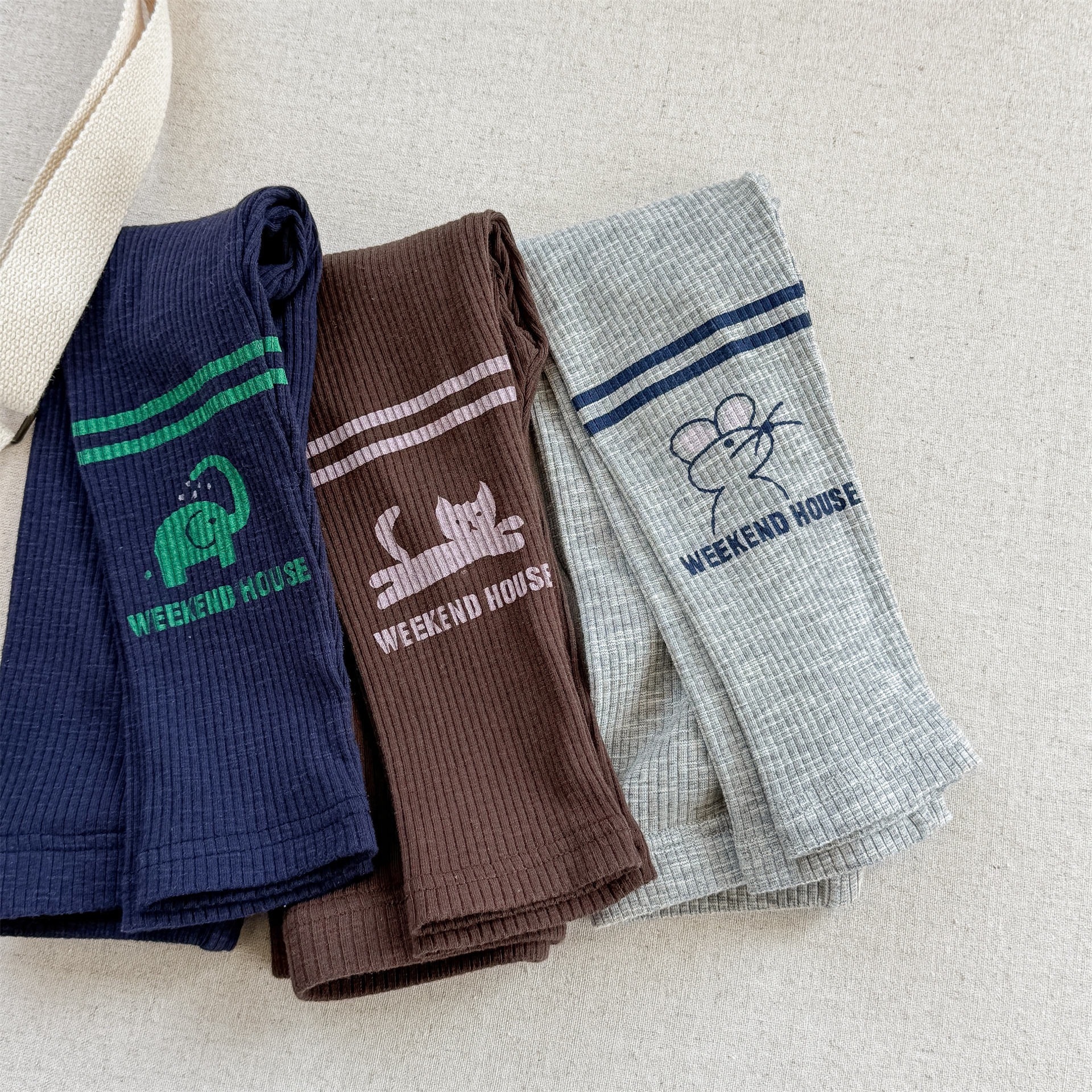 三色可愛動物內搭褲