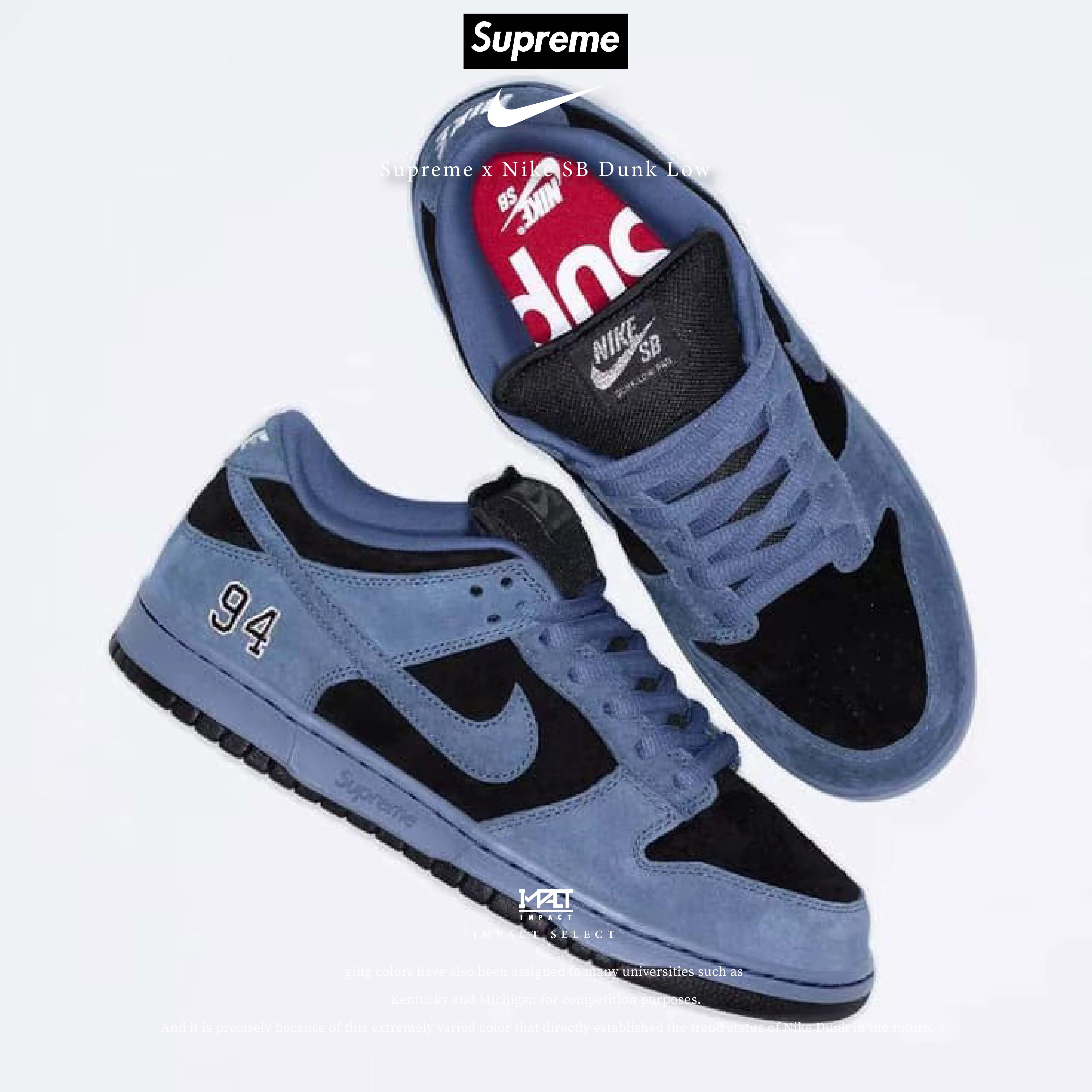 Supreme x Nike SB Dunk PRO OG QS 聯名款 美國限定色 麂皮 刺繡 94 藍 HQ8487-400