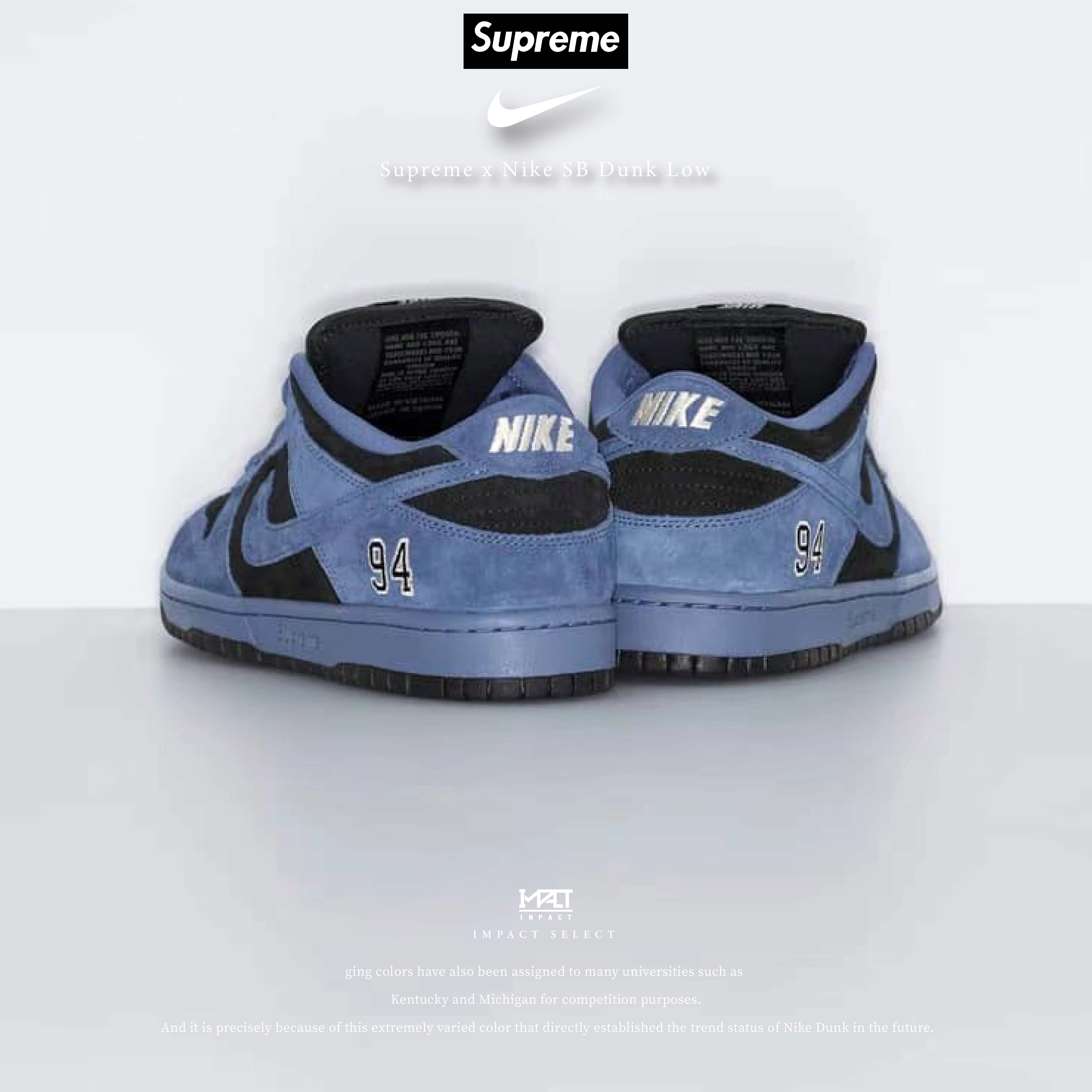 Supreme x Nike SB Dunk PRO OG QS 聯名款 美國限定色 麂皮 刺繡 94 藍 HQ8487-400