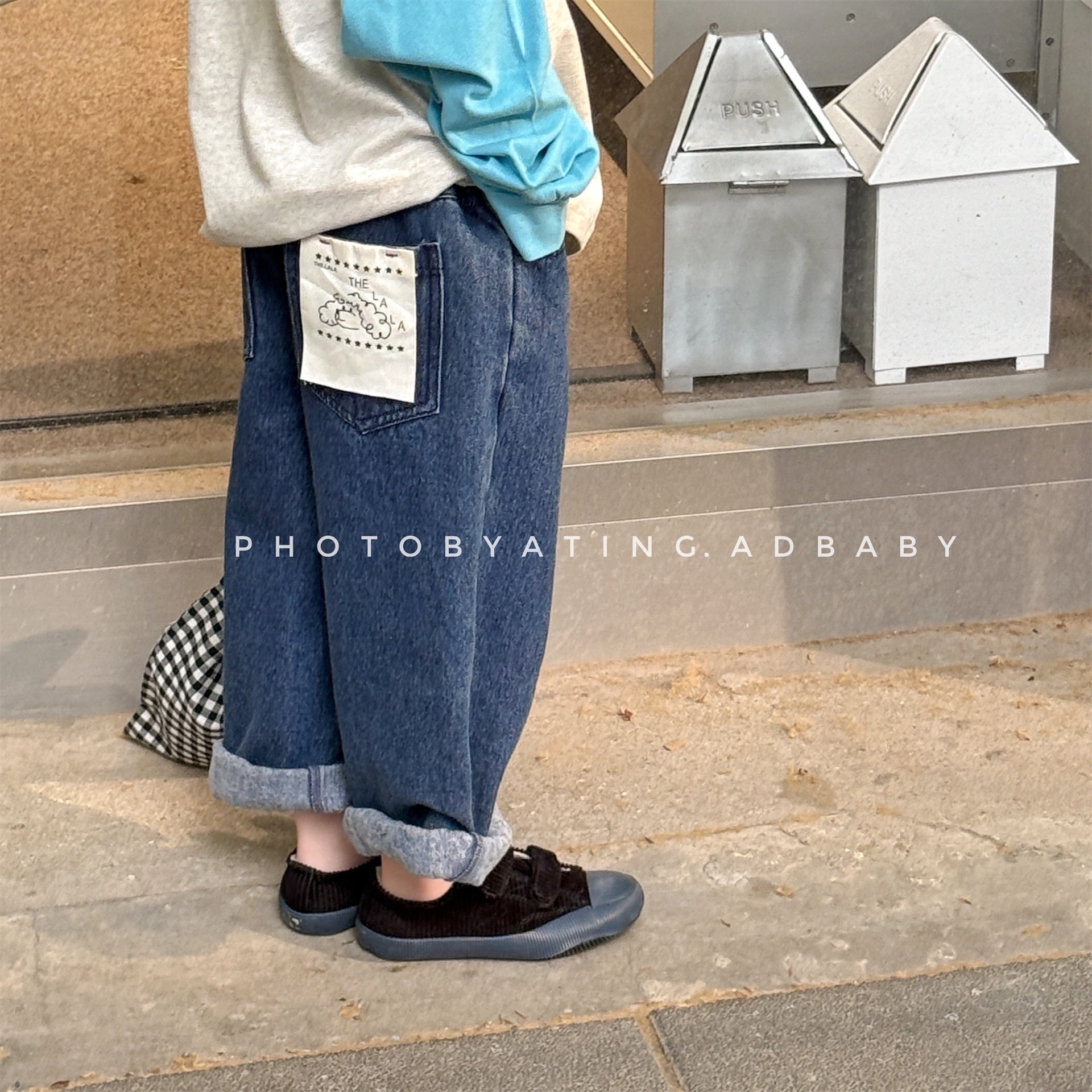 口袋貼布哈倫褲