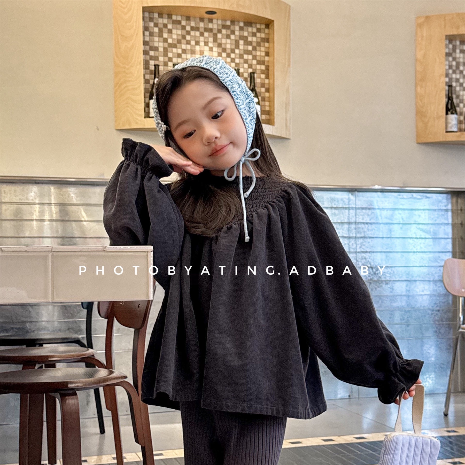 蝙蝠袖燈芯絨上衣