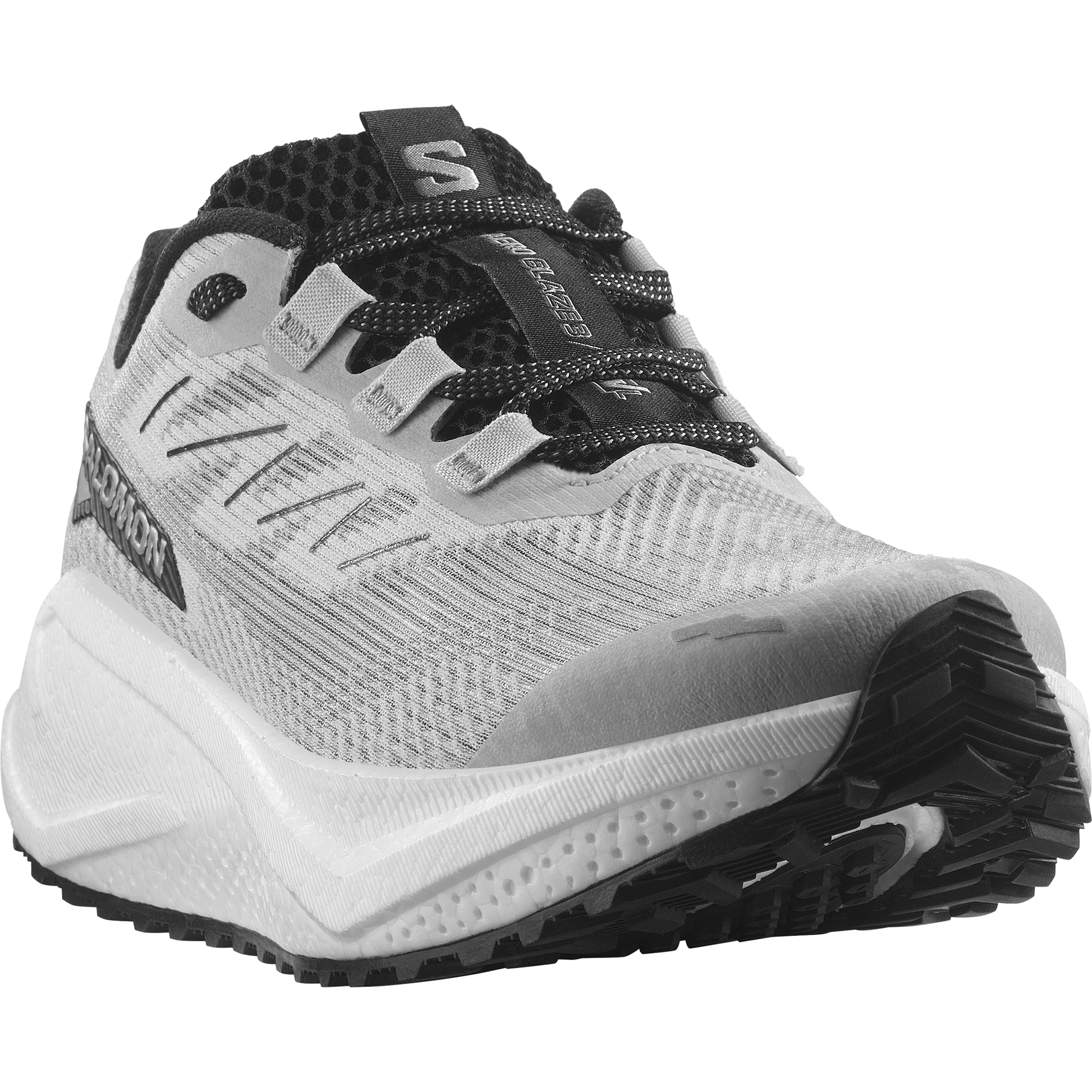 SALOMON 男 AERO BLAZE 3 GRVL 全地形跑鞋 月球岩灰/白/黑