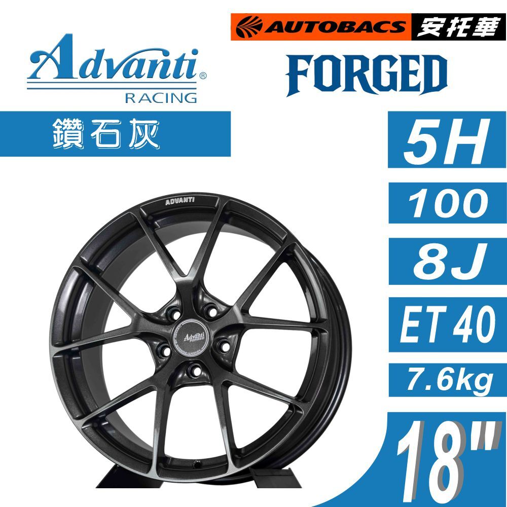 【鍛造鋁圈】Advanti FORGED AFG01 18吋 鍛造輪圈 ET40 鑽石灰 輕量化 高強度 改裝鋁圈  四入組 (安托華)