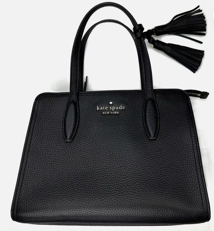 [S] KATE SPADE BLACK xx WKRU6704 ROWE SMALL TOP ZIP SATCHEL, 767883576861 (SKS1632)