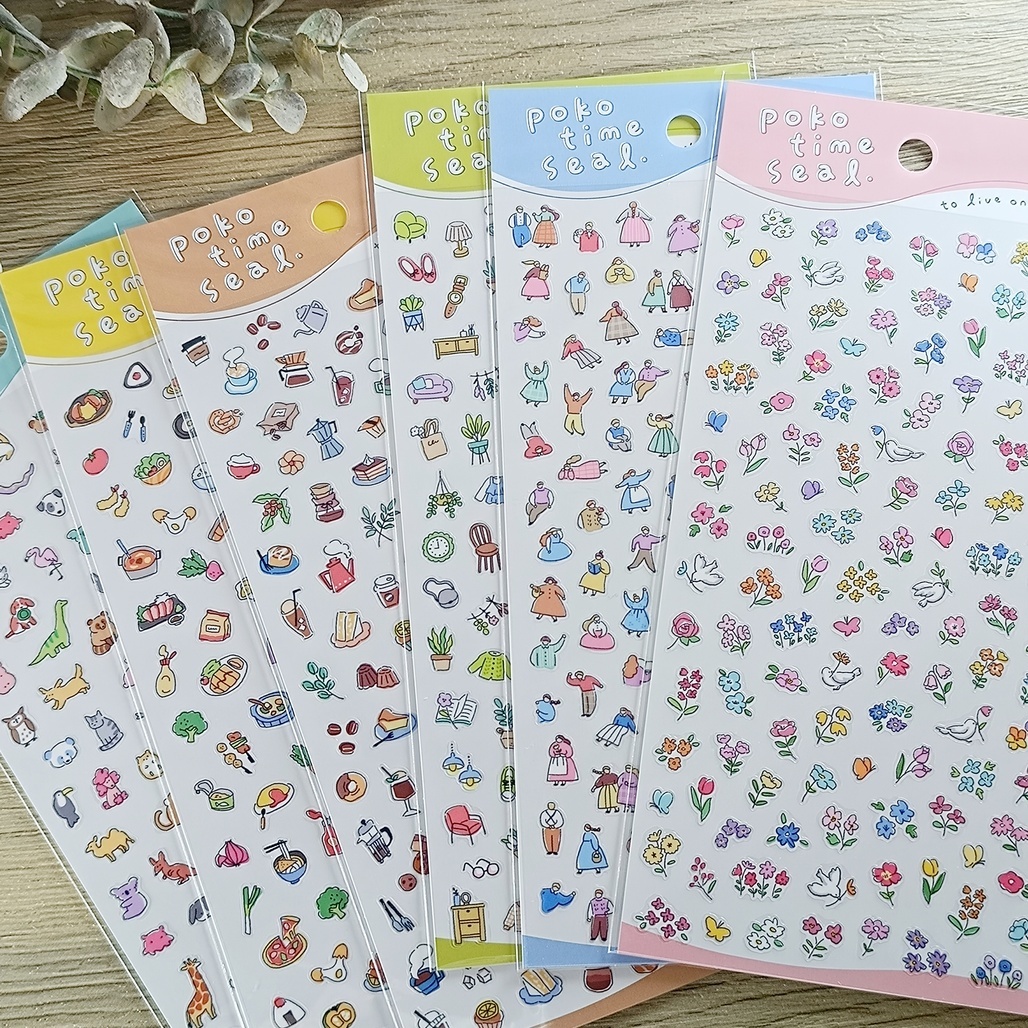 日本MIND WAVE．Poko time 手帳裝飾貼紙 共六款