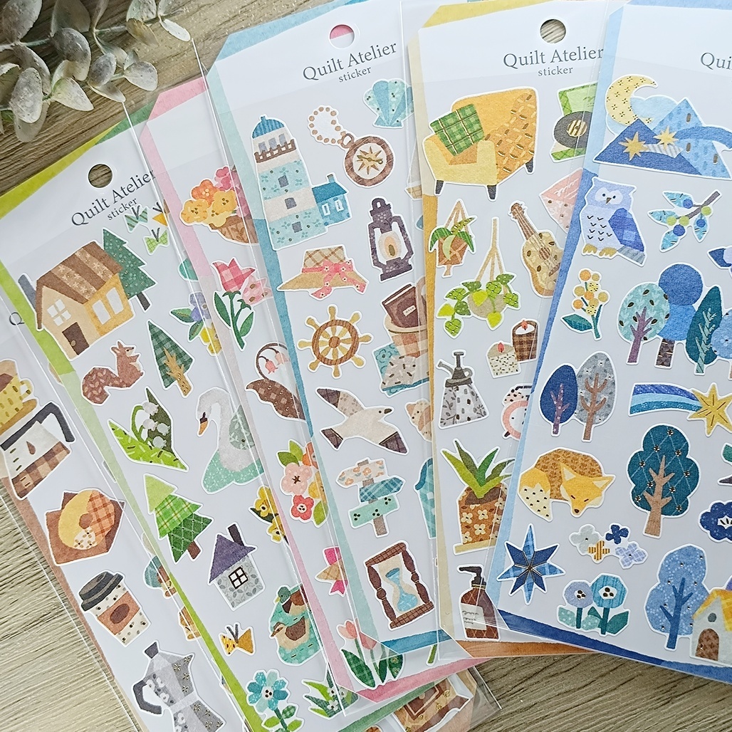 日本MIND WAVE．Quilt Atelier 手帳裝飾貼紙 共六款