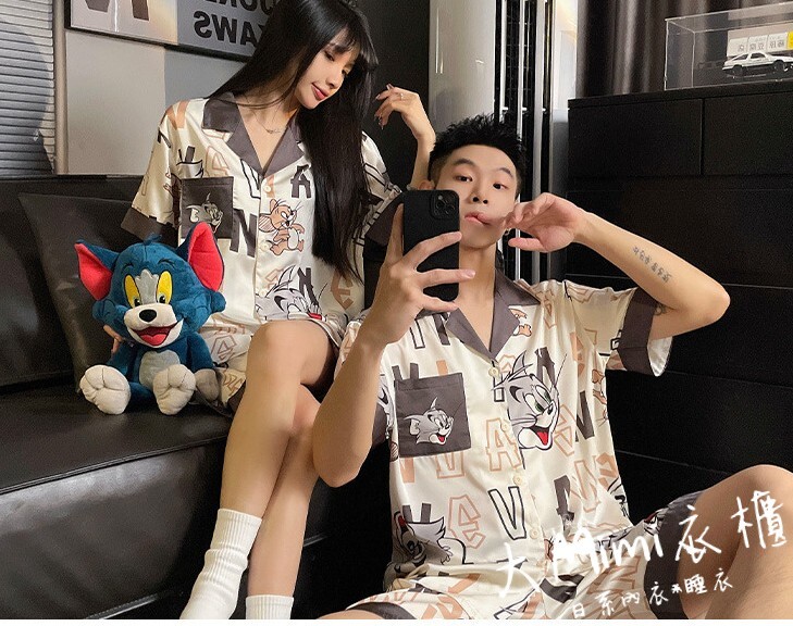 ✅湯姆貓居家服套裝(情侶款)絲質