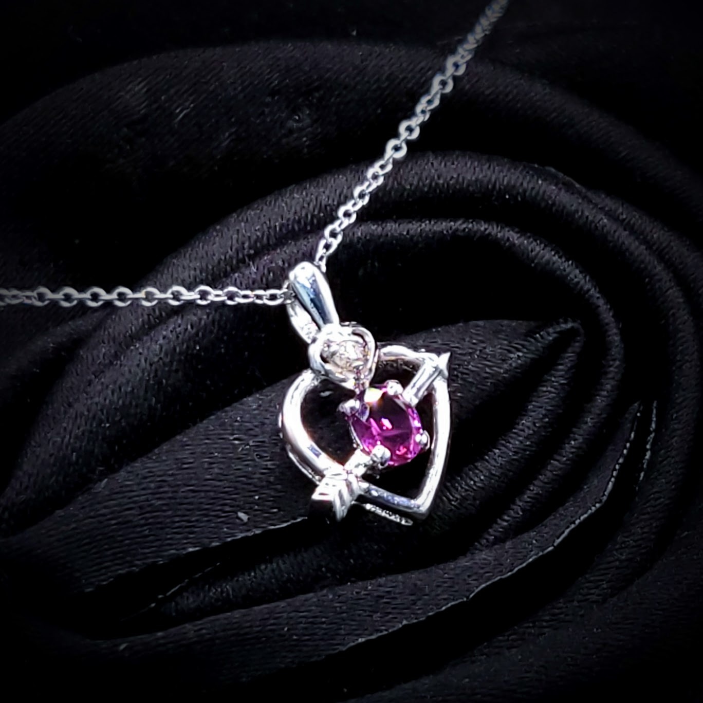 18K White Gold 0.30ct Ruby and Diamond Pendant