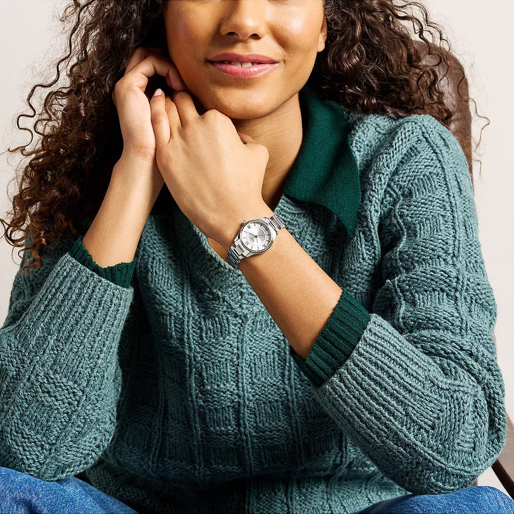 Gilmore 優雅銀飾羅馬數字女錶 銀色不鏽鋼鍊帶 28 MM ES5419