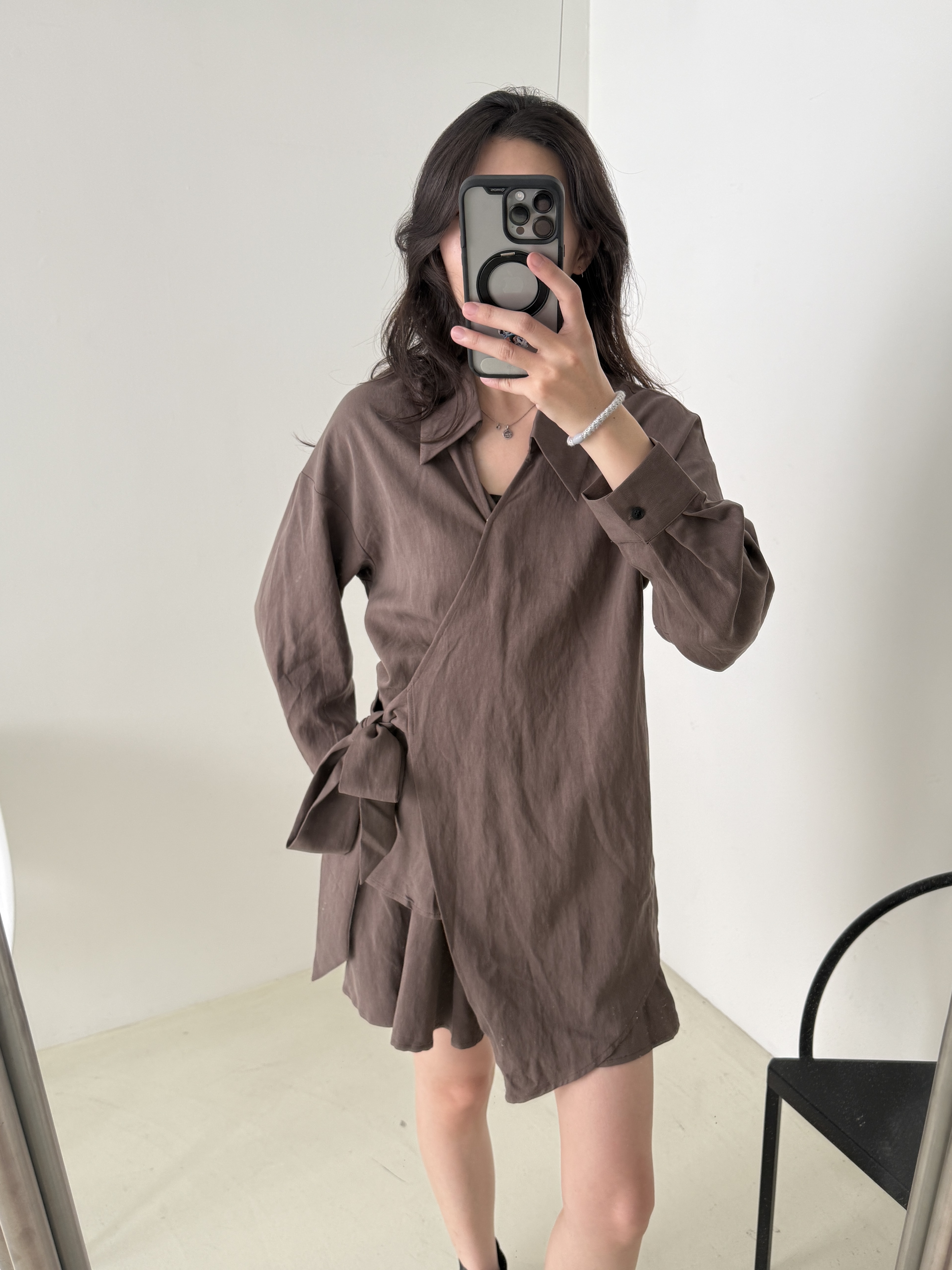 萊塞爾襯衫綁帶+短褲套裝*2色