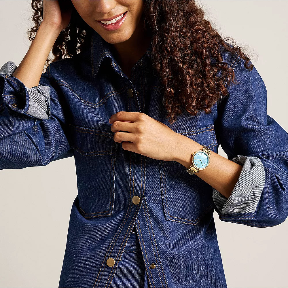 Tillie 質感金色珍珠母貝女錶 金色不鏽鋼鍊帶 36 MM BQ5029